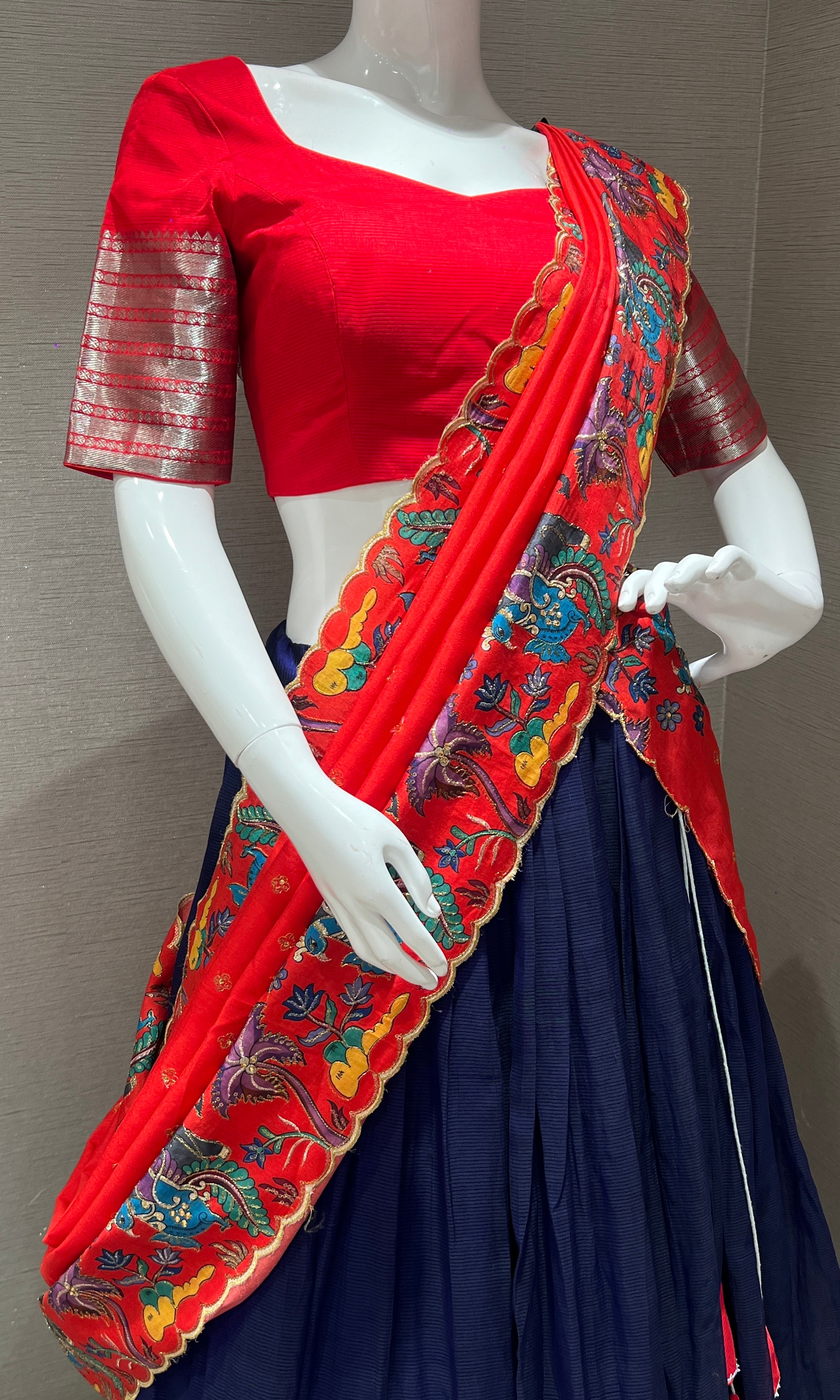 Purple Mangalgiri Lehenga