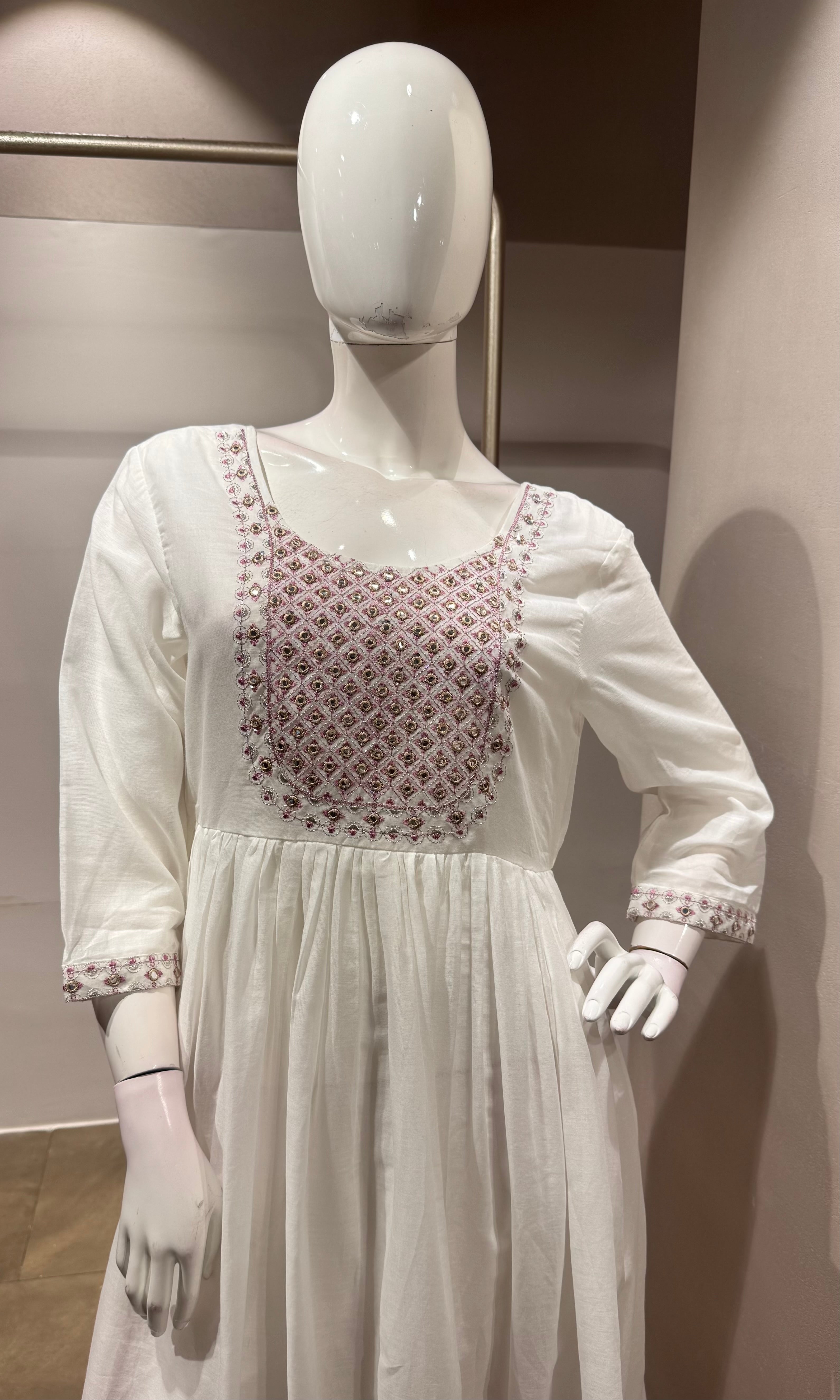 Purple Floral Embroidered Kurta set with Dupatta