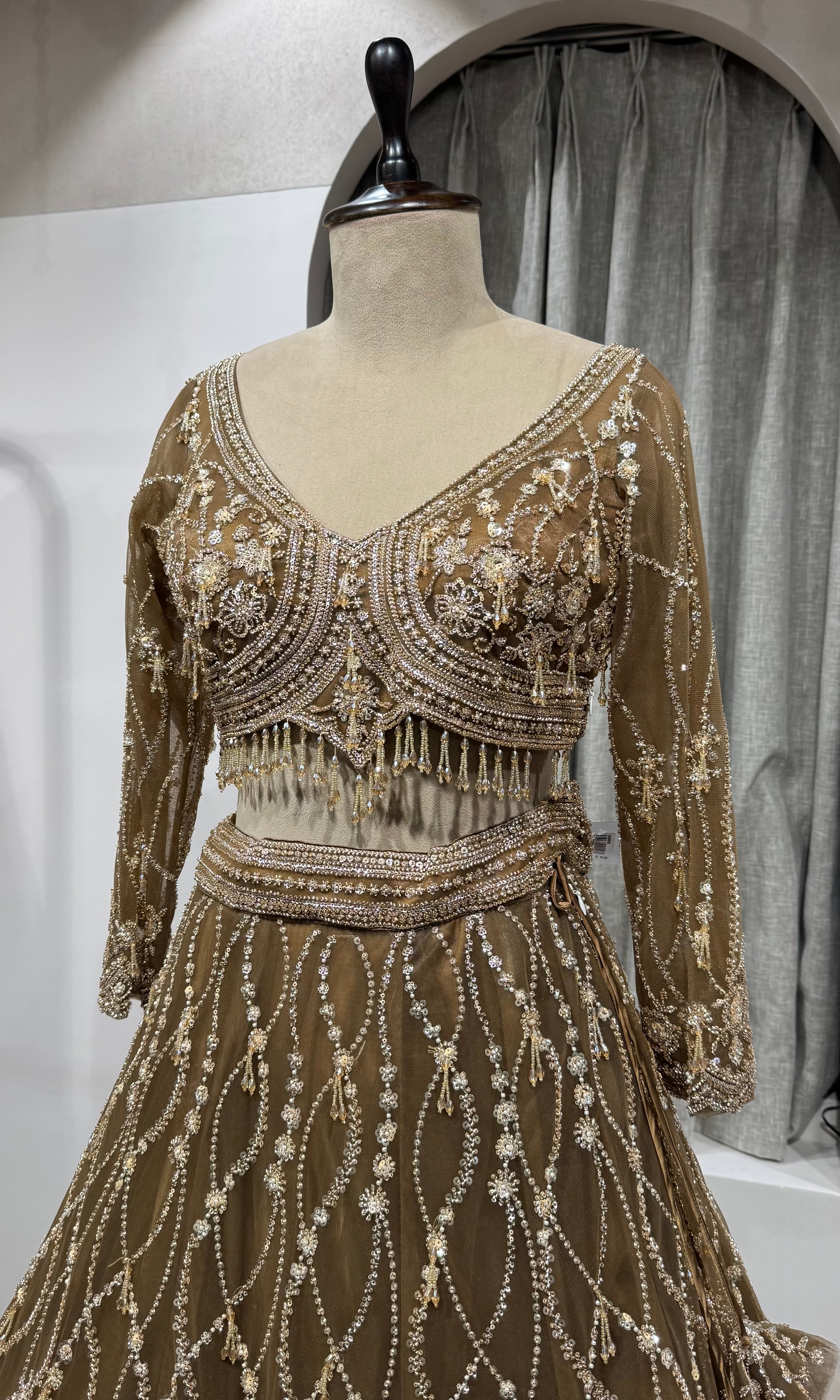 Mocha Brown Designer Lehenga with Sequins