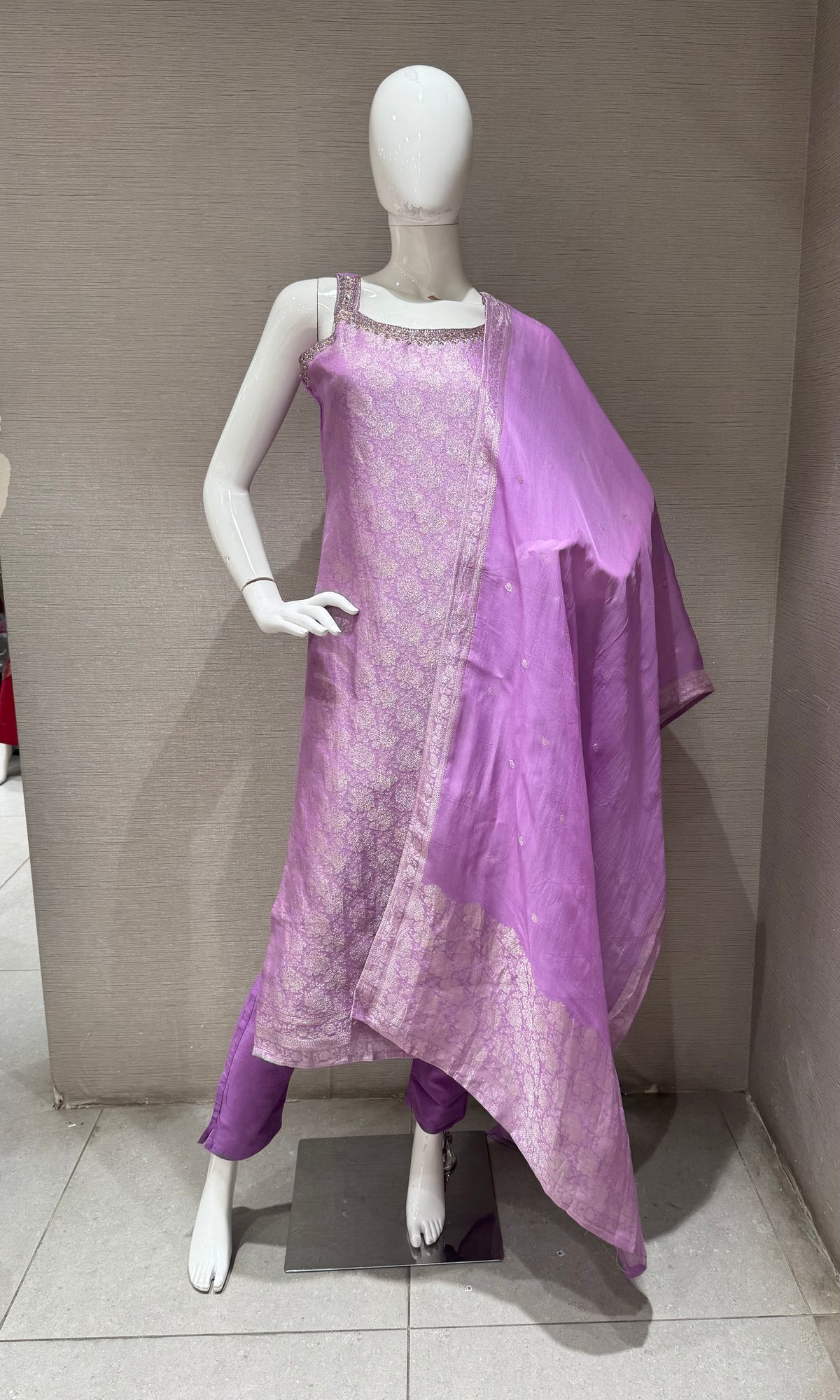 LILAC banarasi Silk Kurta Set with Dupatta