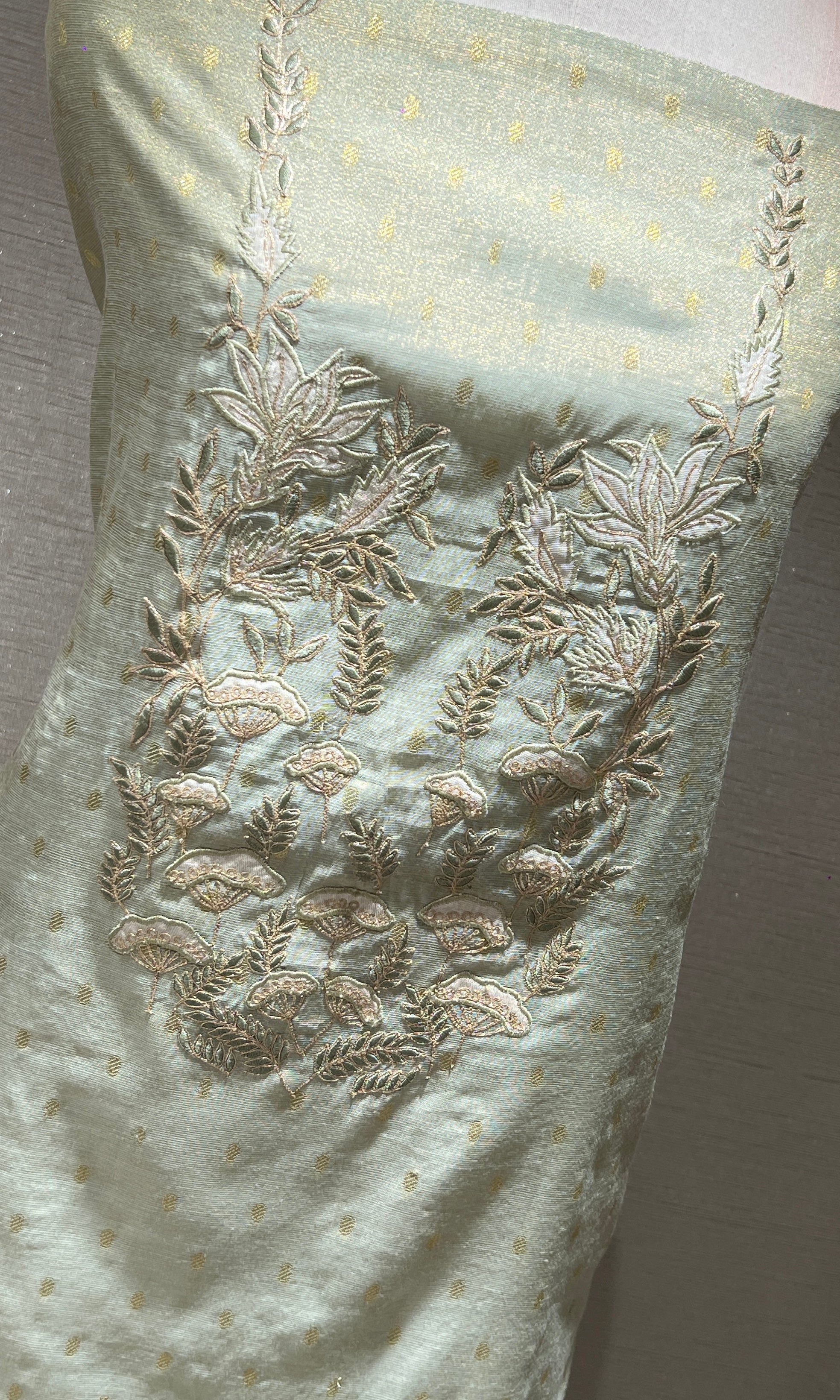 Pista green dress material