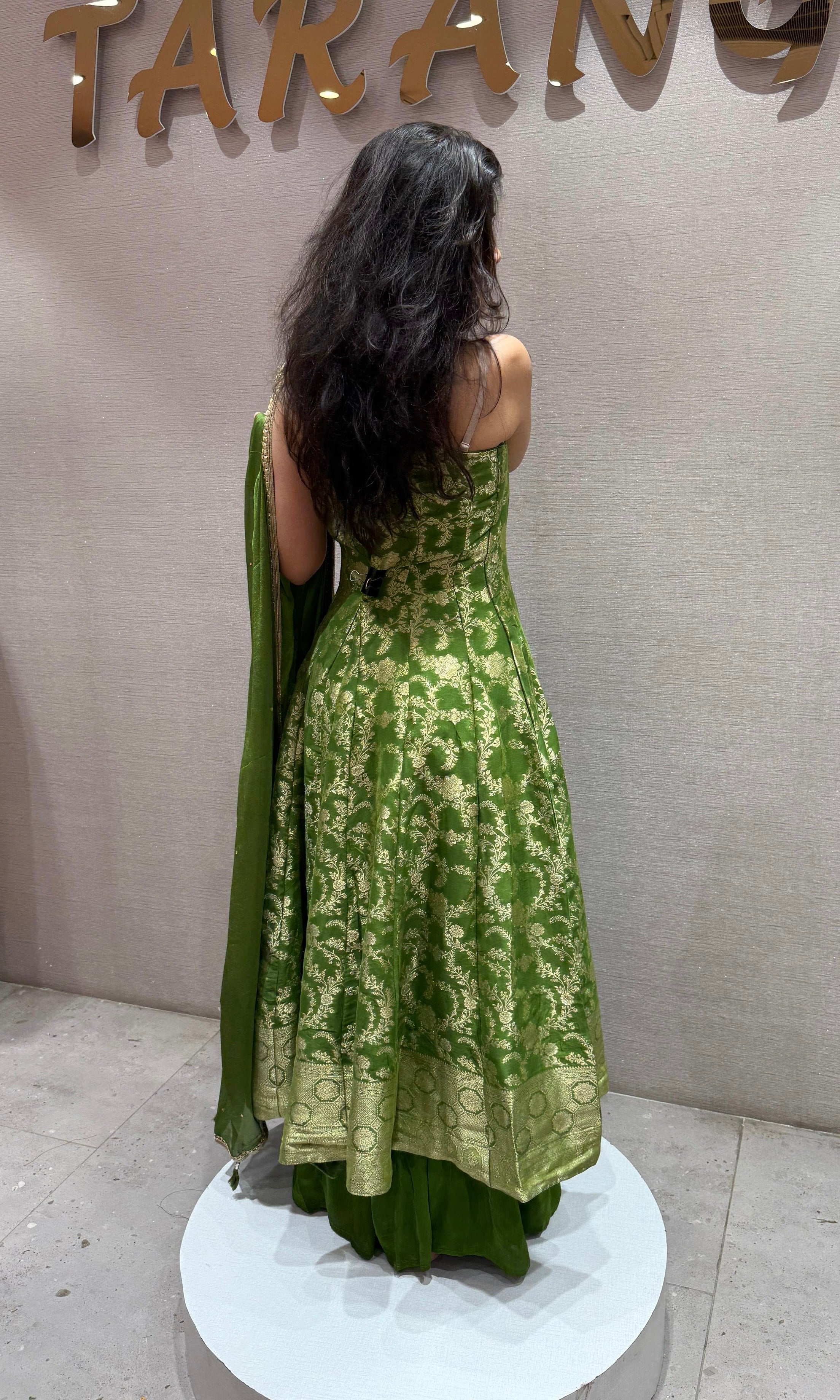 Green Front Slit Anarkali KURTA Set