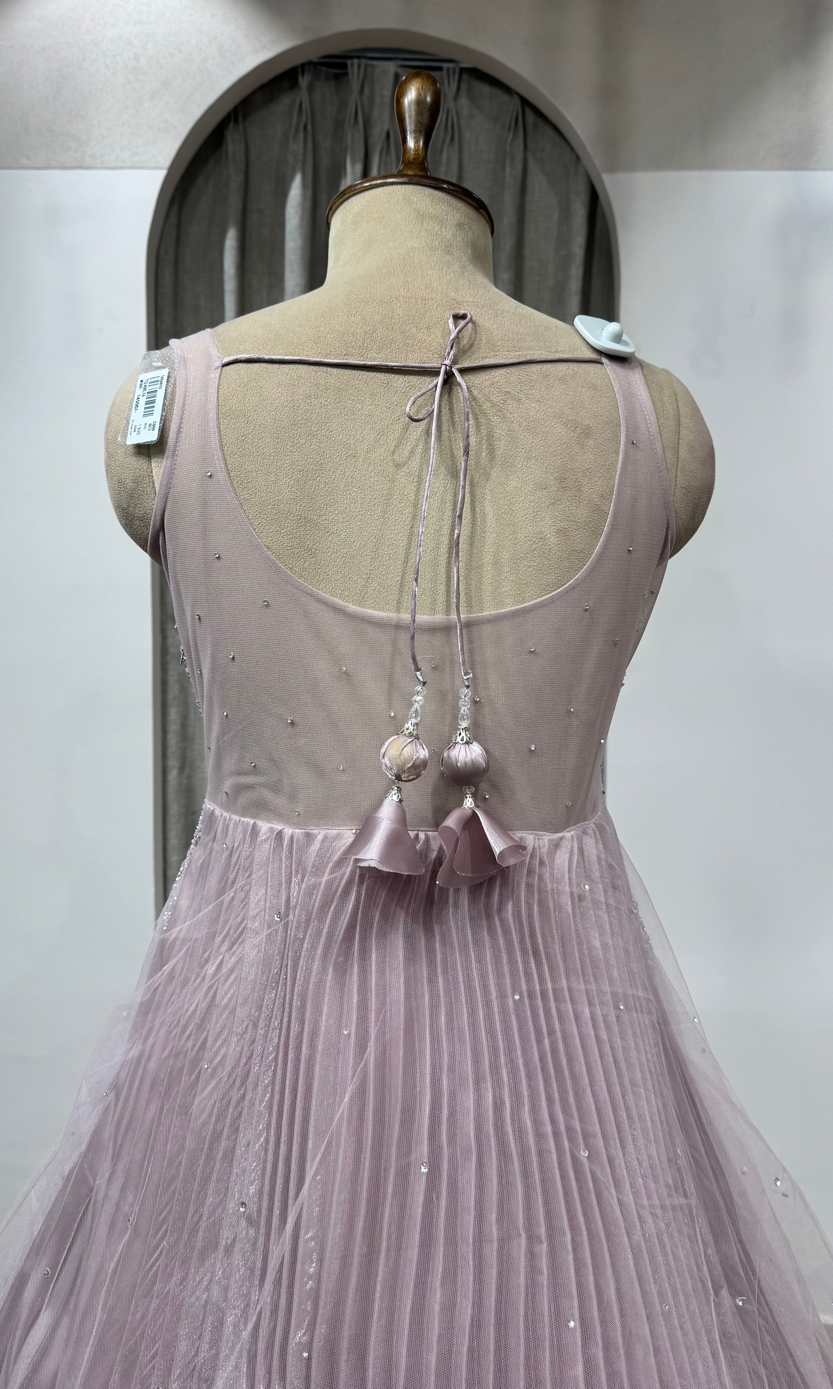 MOEE EMBROIDERED NETTED GOWN