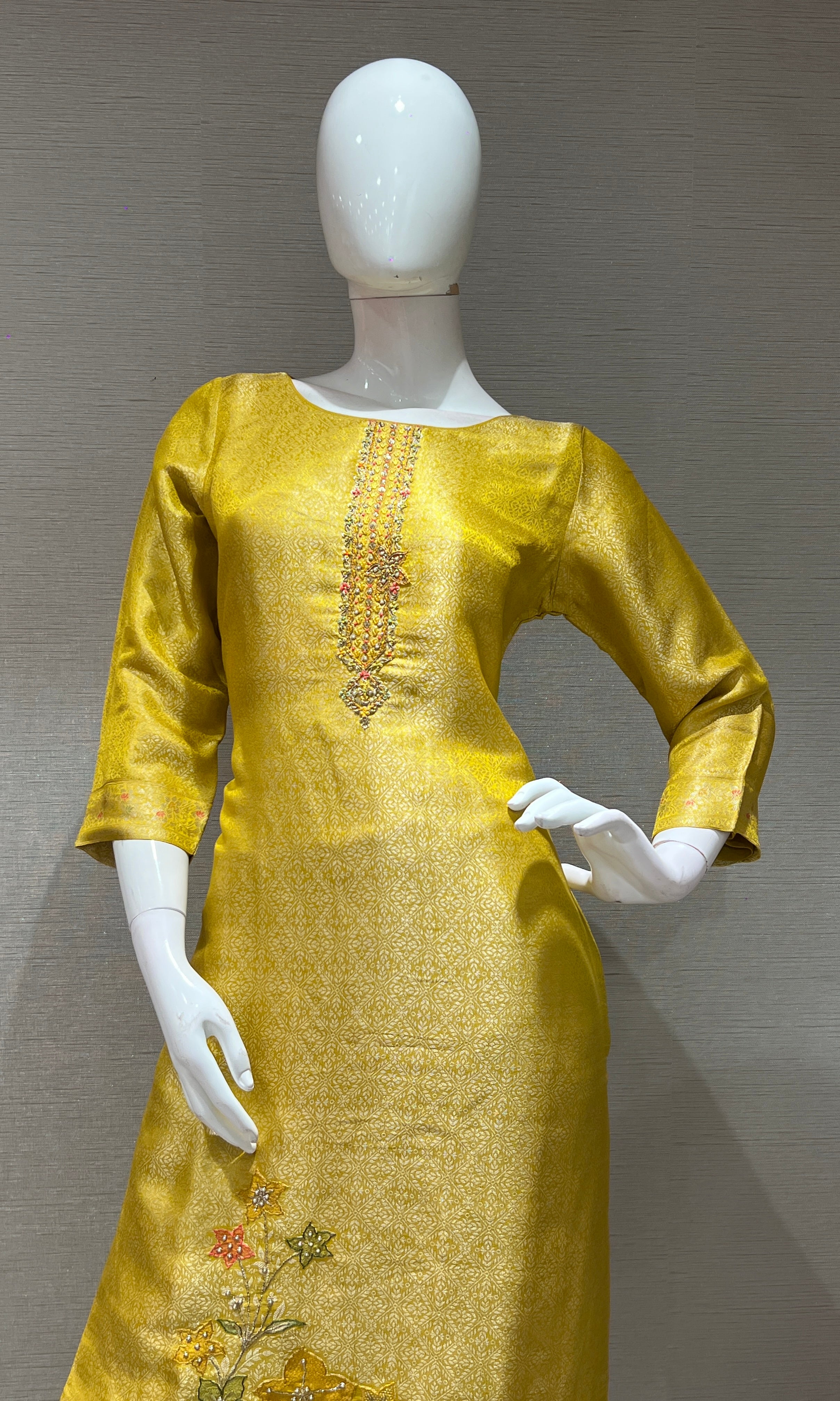 YELLOW ETHNIC KURTA SET