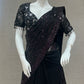 Black saree with ready blouse 1888