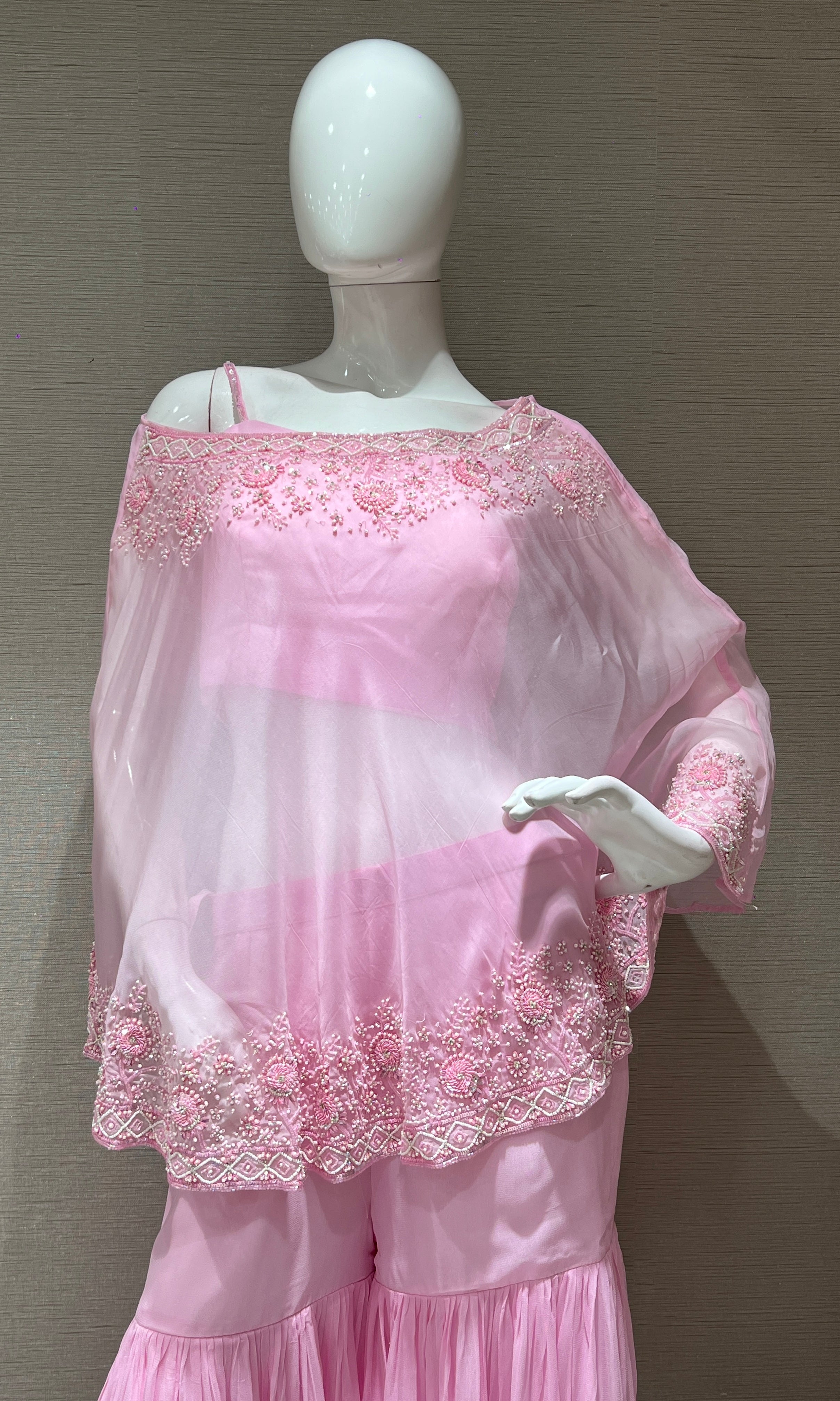 Light Pink Dream Flowy Sharara Set