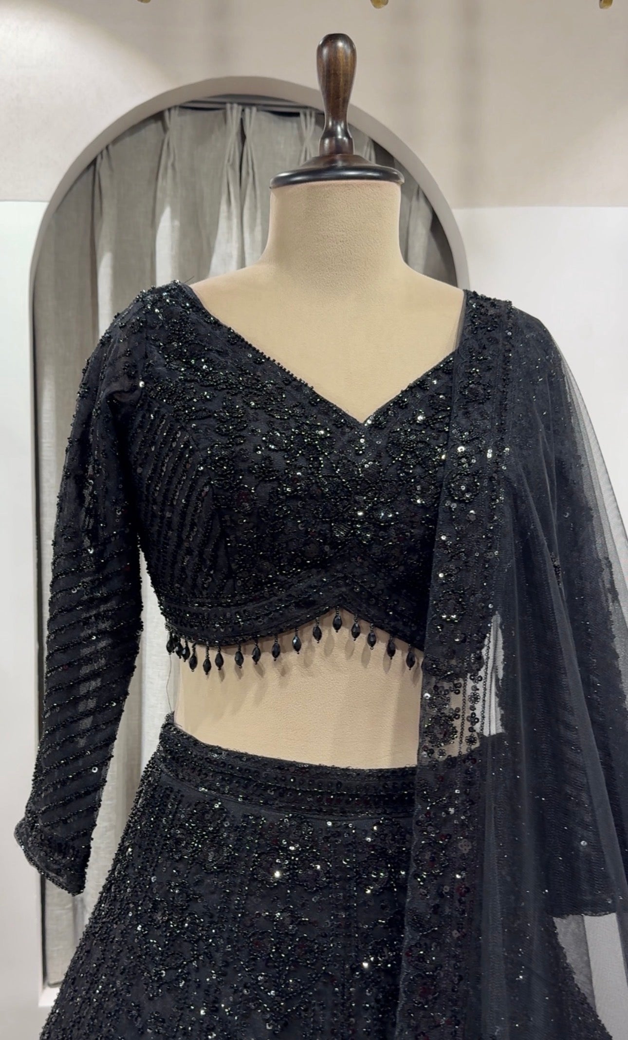Regalia Black CLASSIC CRYSTAL WORK LEHENGA
