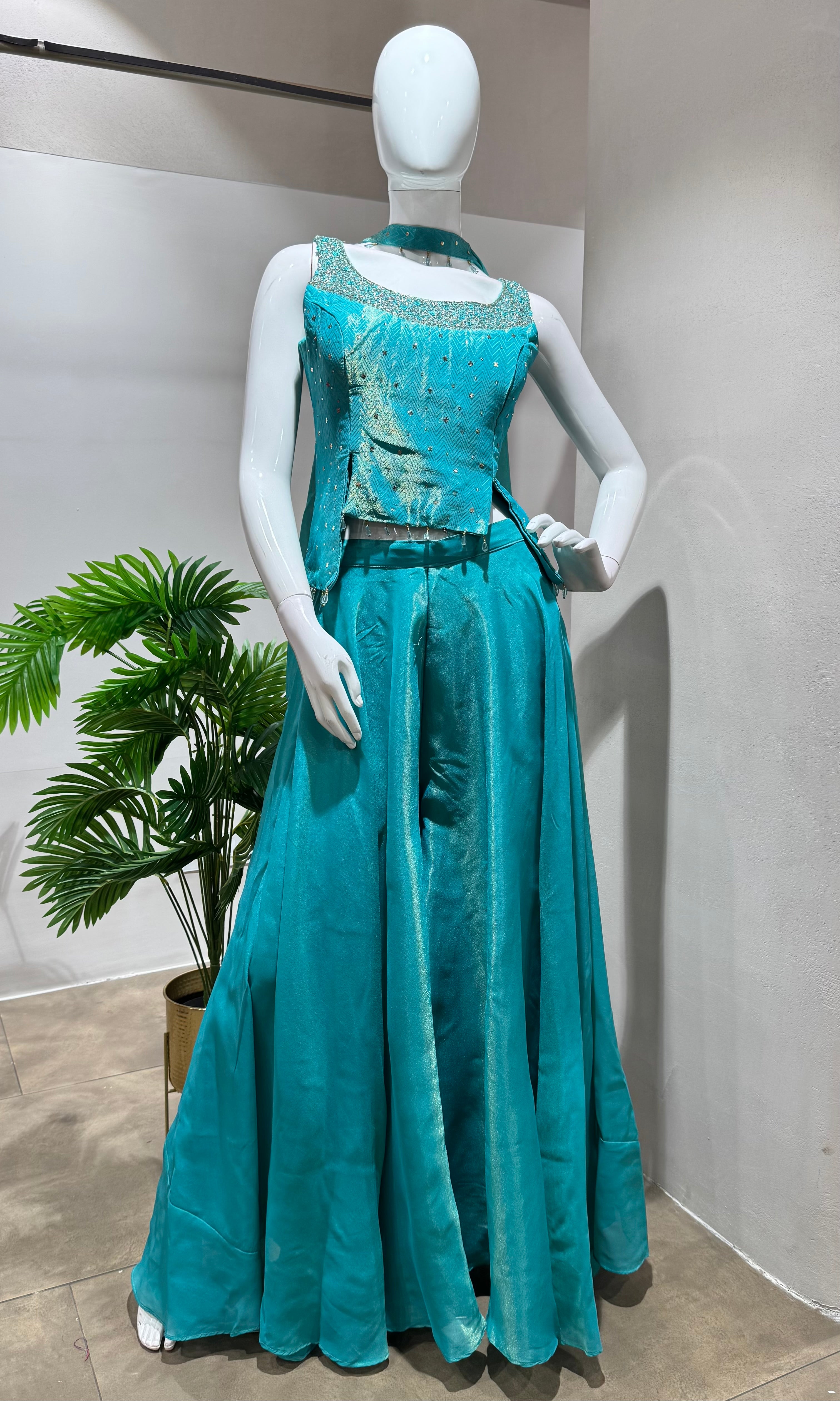 Blue PALAZZO Set with ELEGANT Top