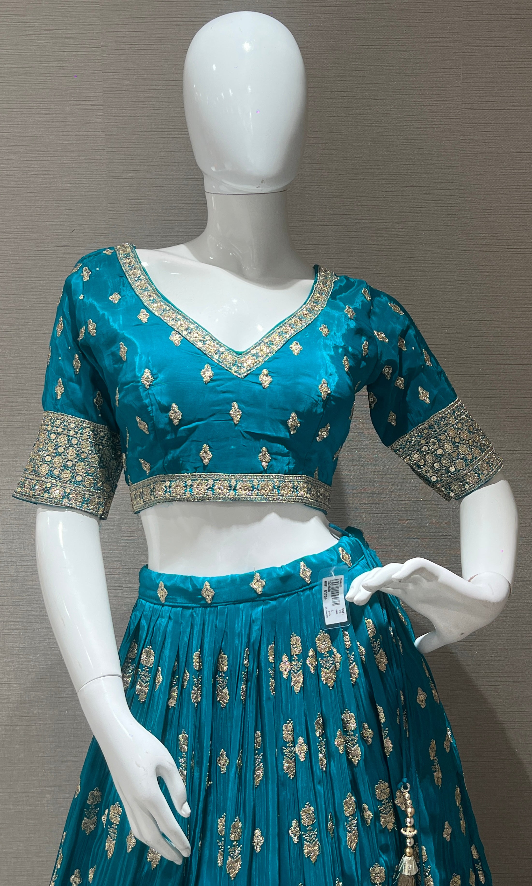 Rama blue Lehenga