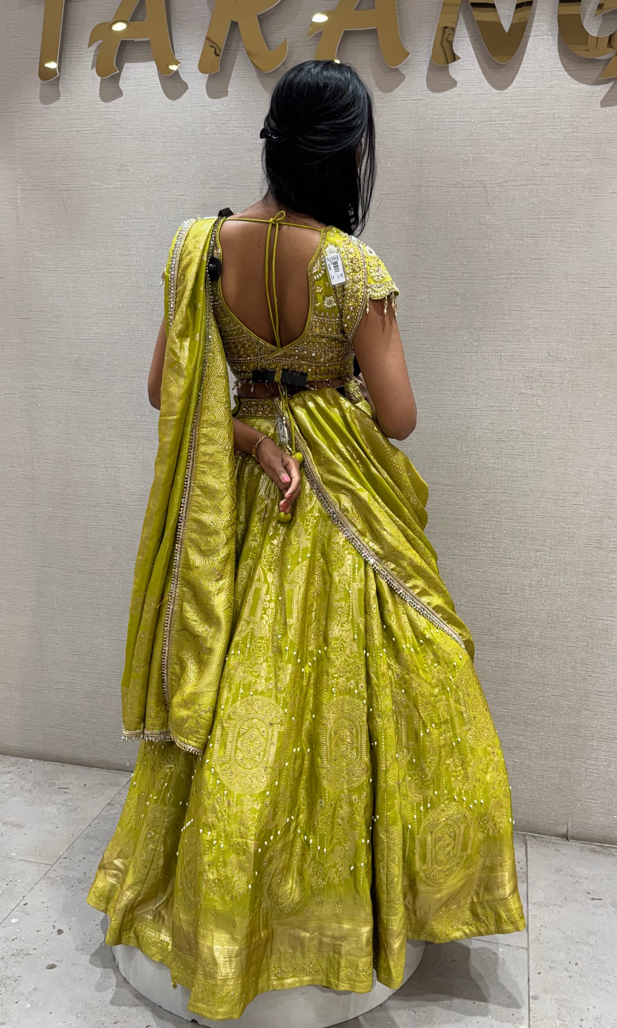 Mehendi Green Embellished Lehenga set