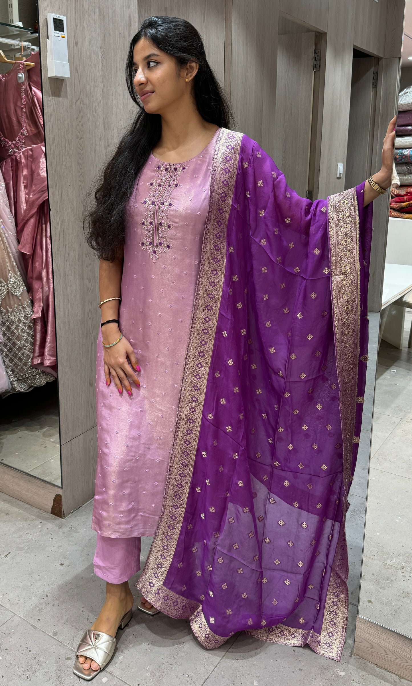 Lilac lavender purple kurta set