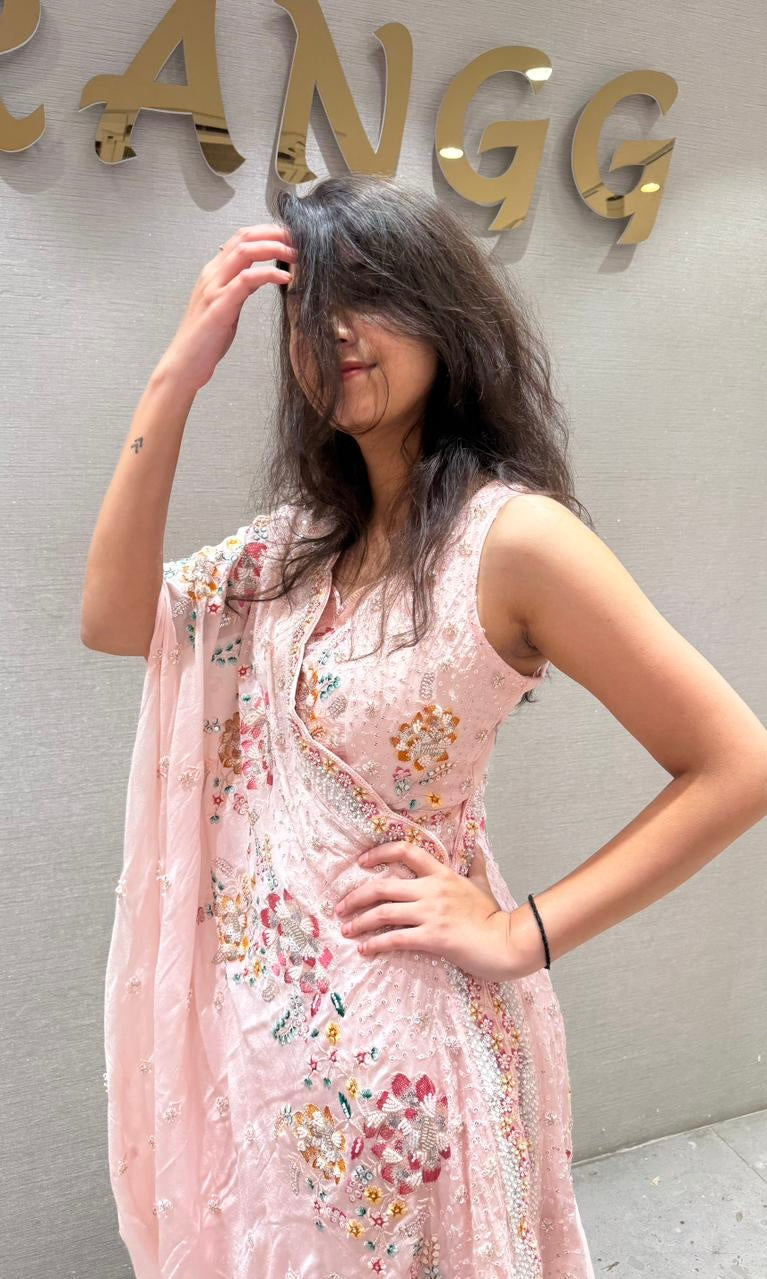 Ethereal Baby Pink Long Dress