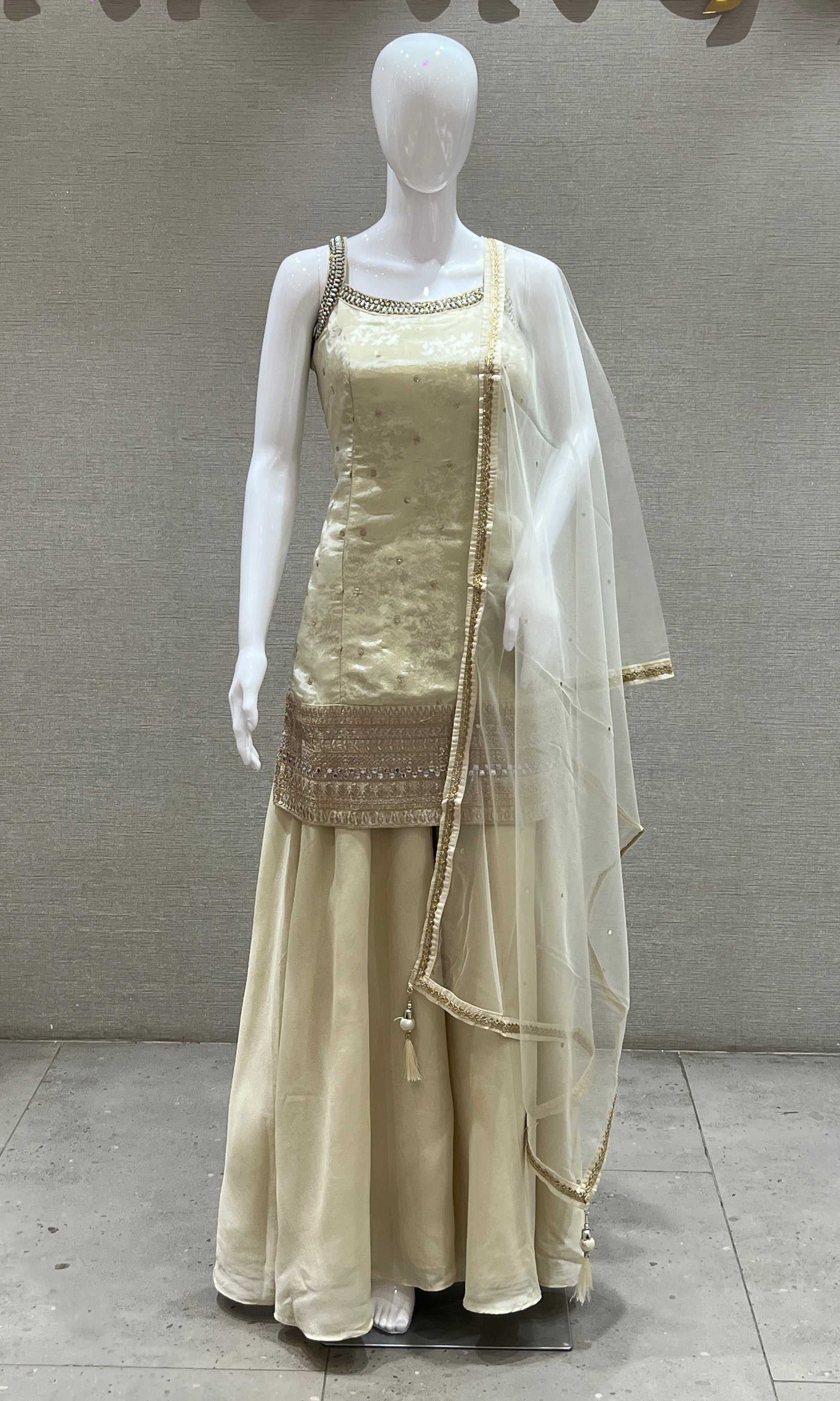 Cream palazzo set