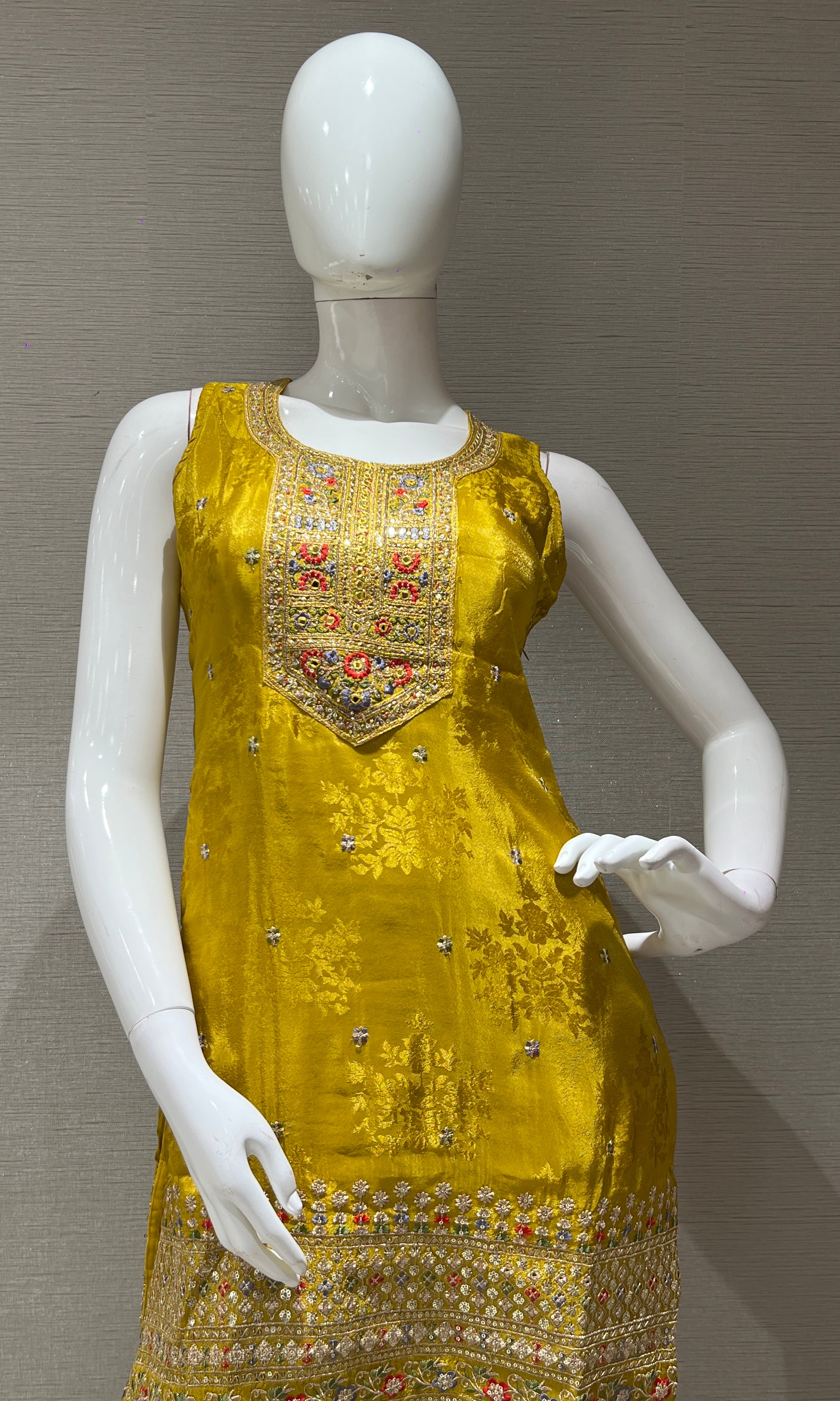 Yellow Golden Glow Embroidered Sharara Set