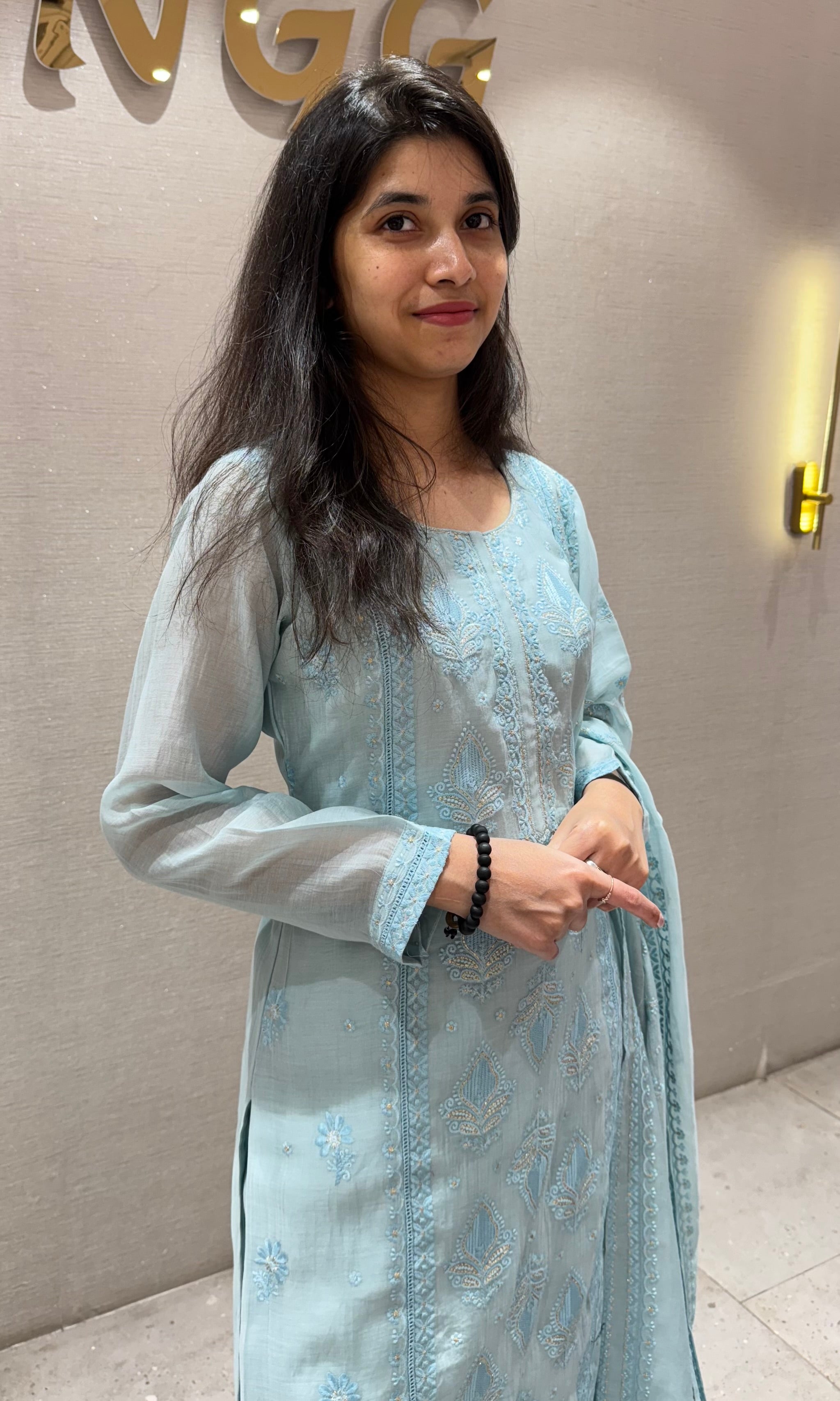 AQUA BLUE KURTA SET