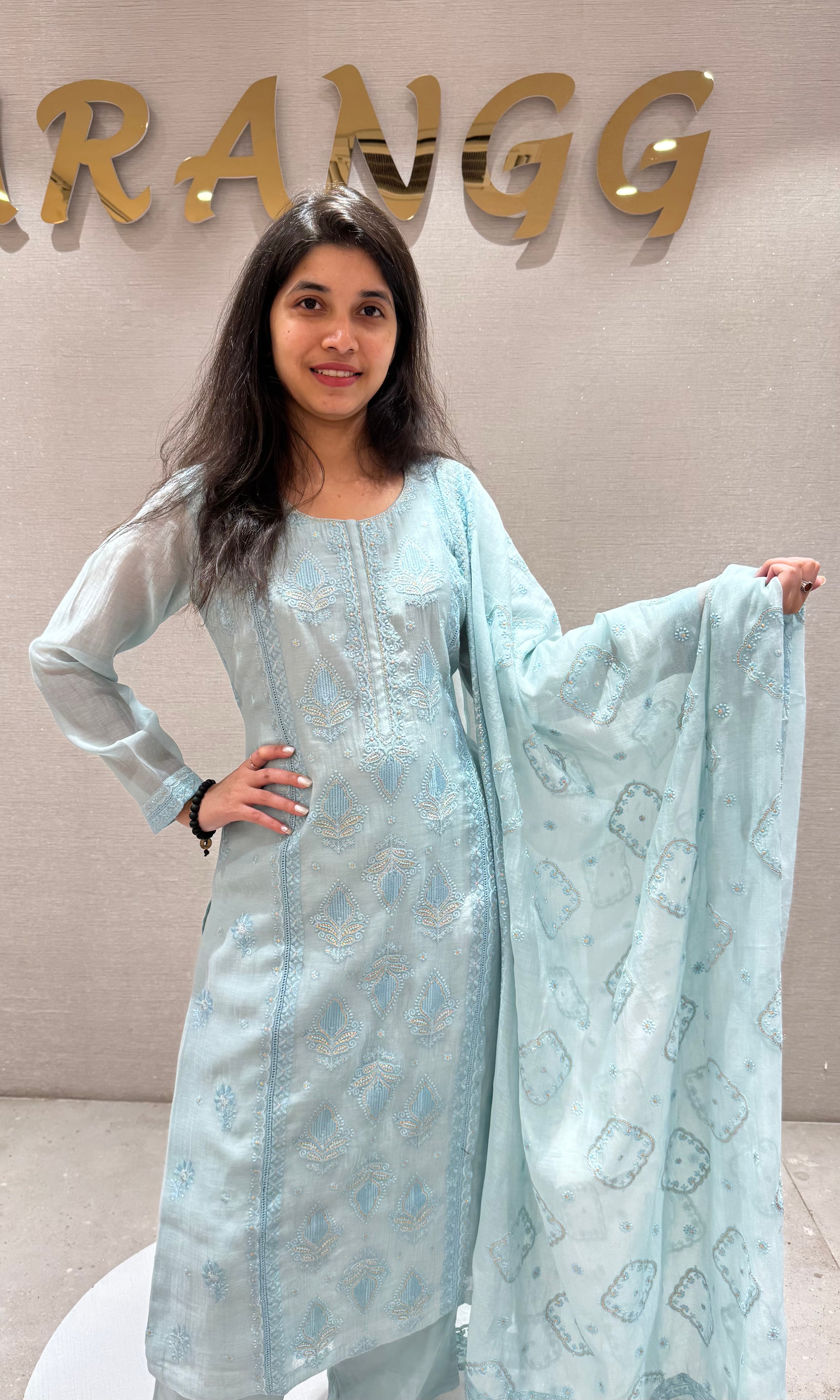 AQUA BLUE KURTA SET