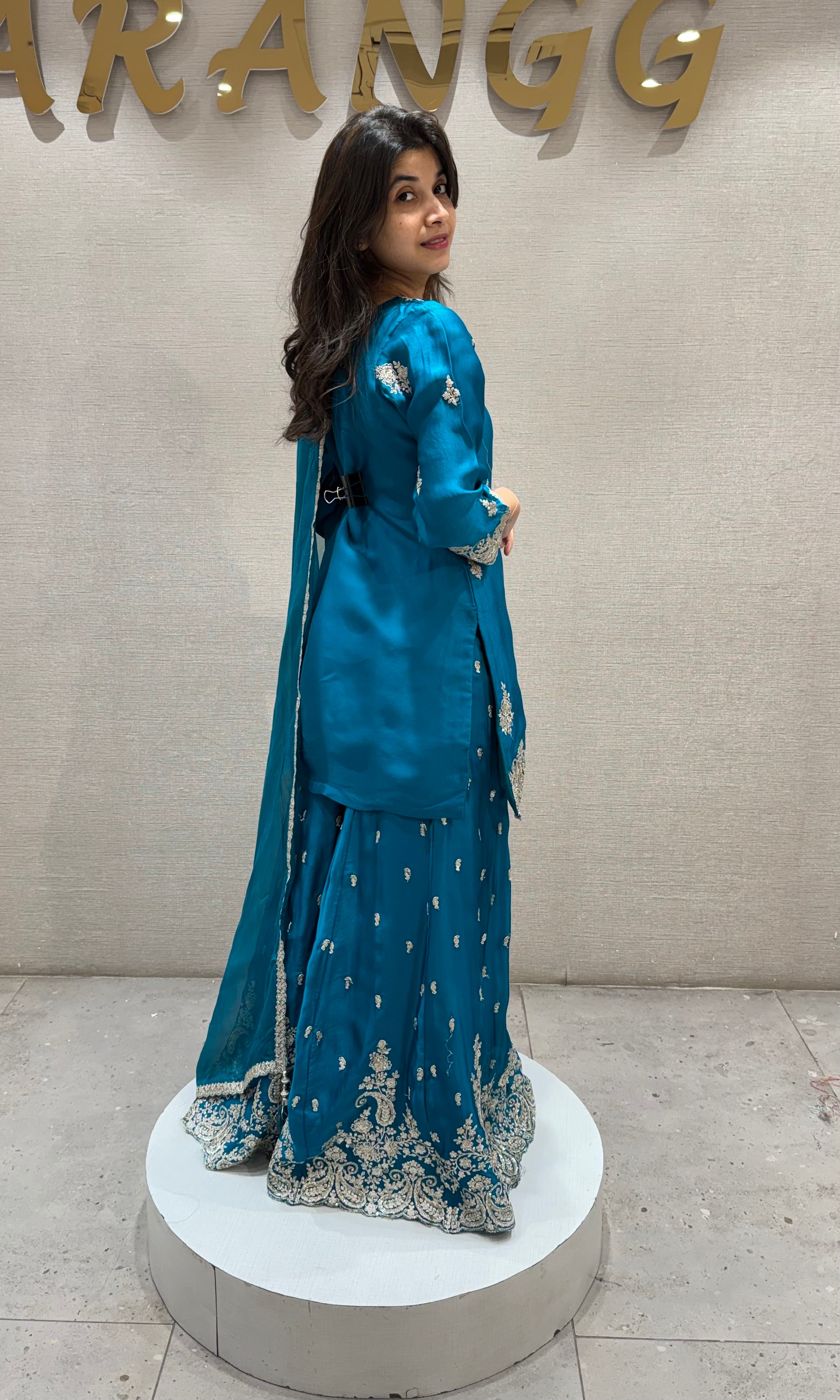 Rama Designer Embroidery Sharara set