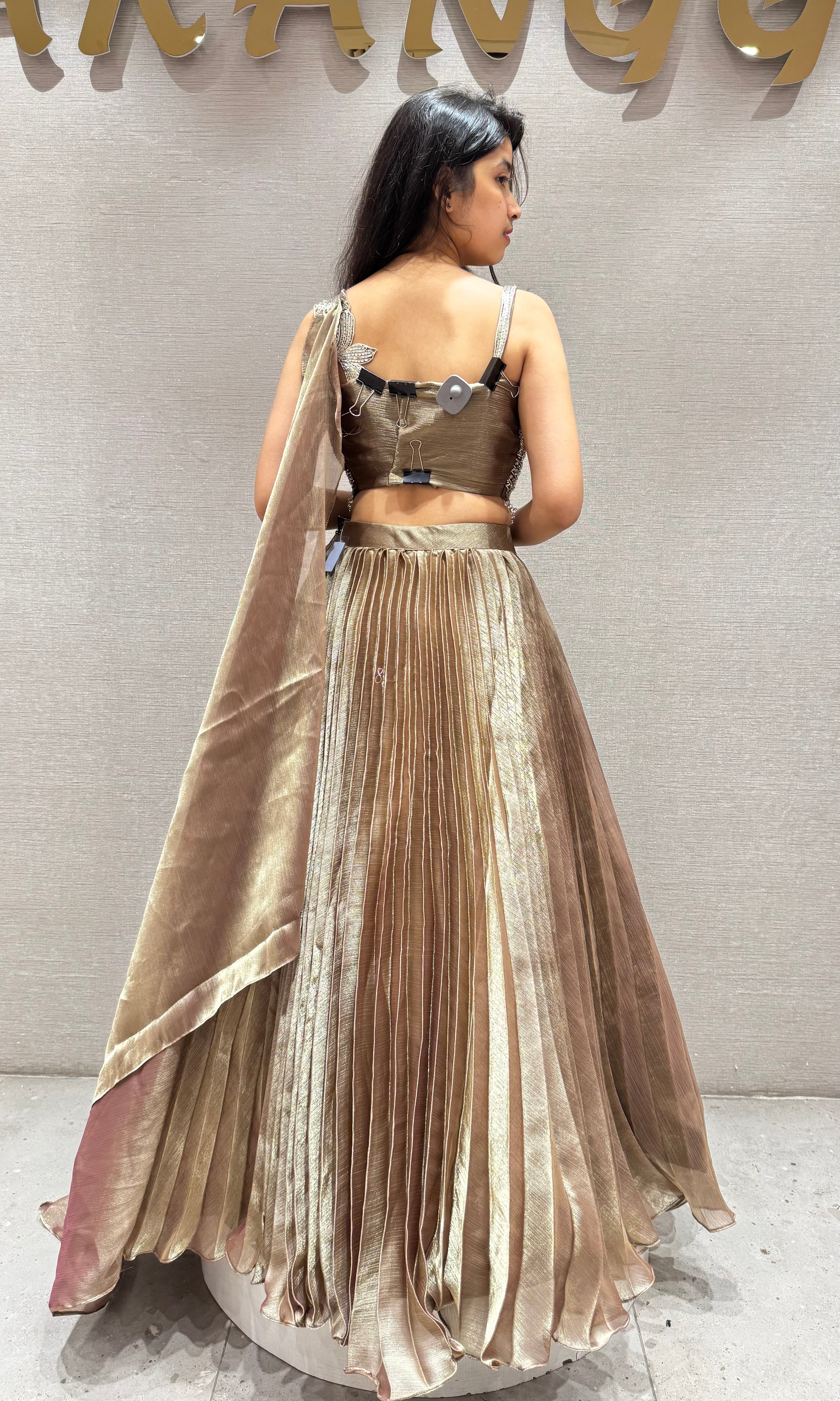 Light brown GOLDEN GLOW Lehenga