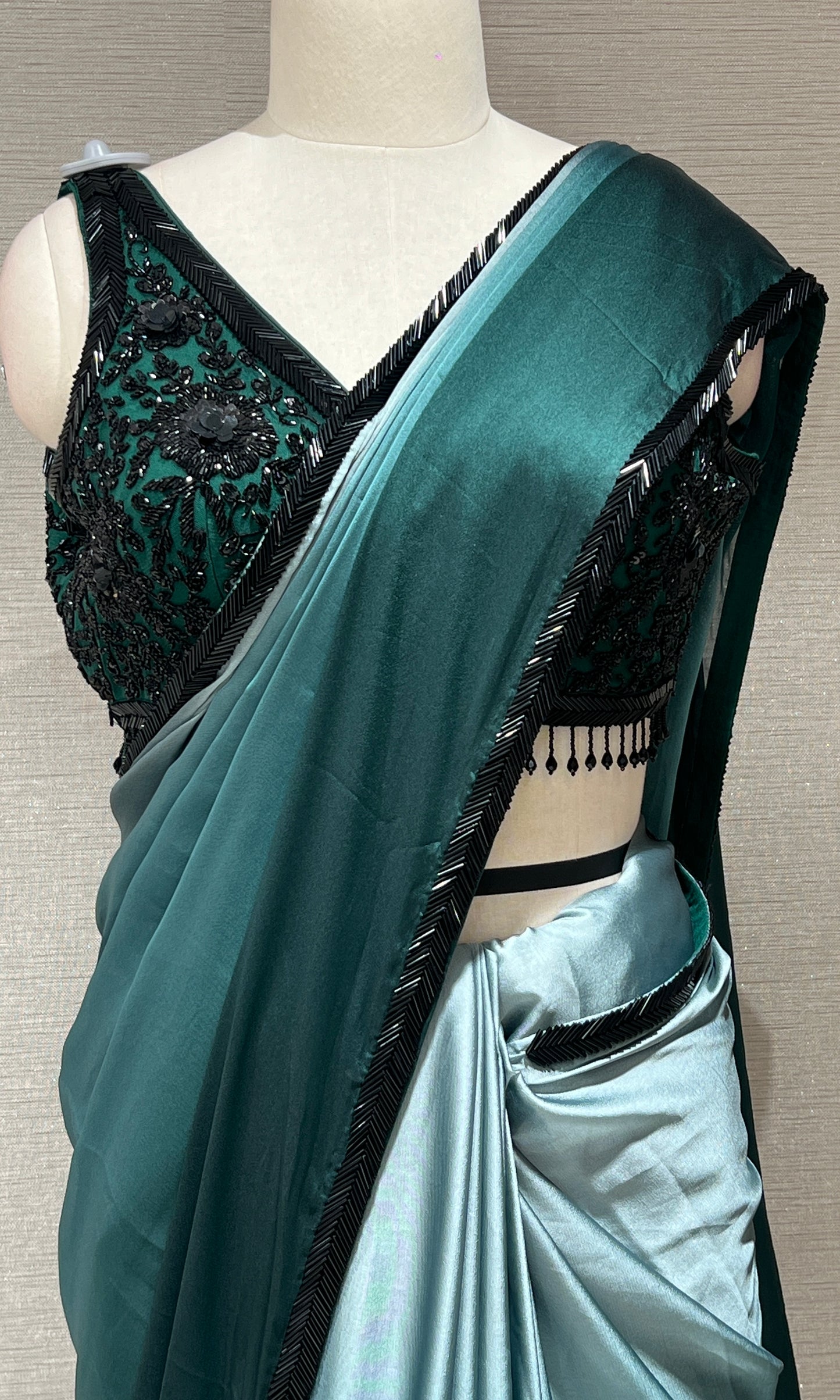 🗽Green fancy designer saree