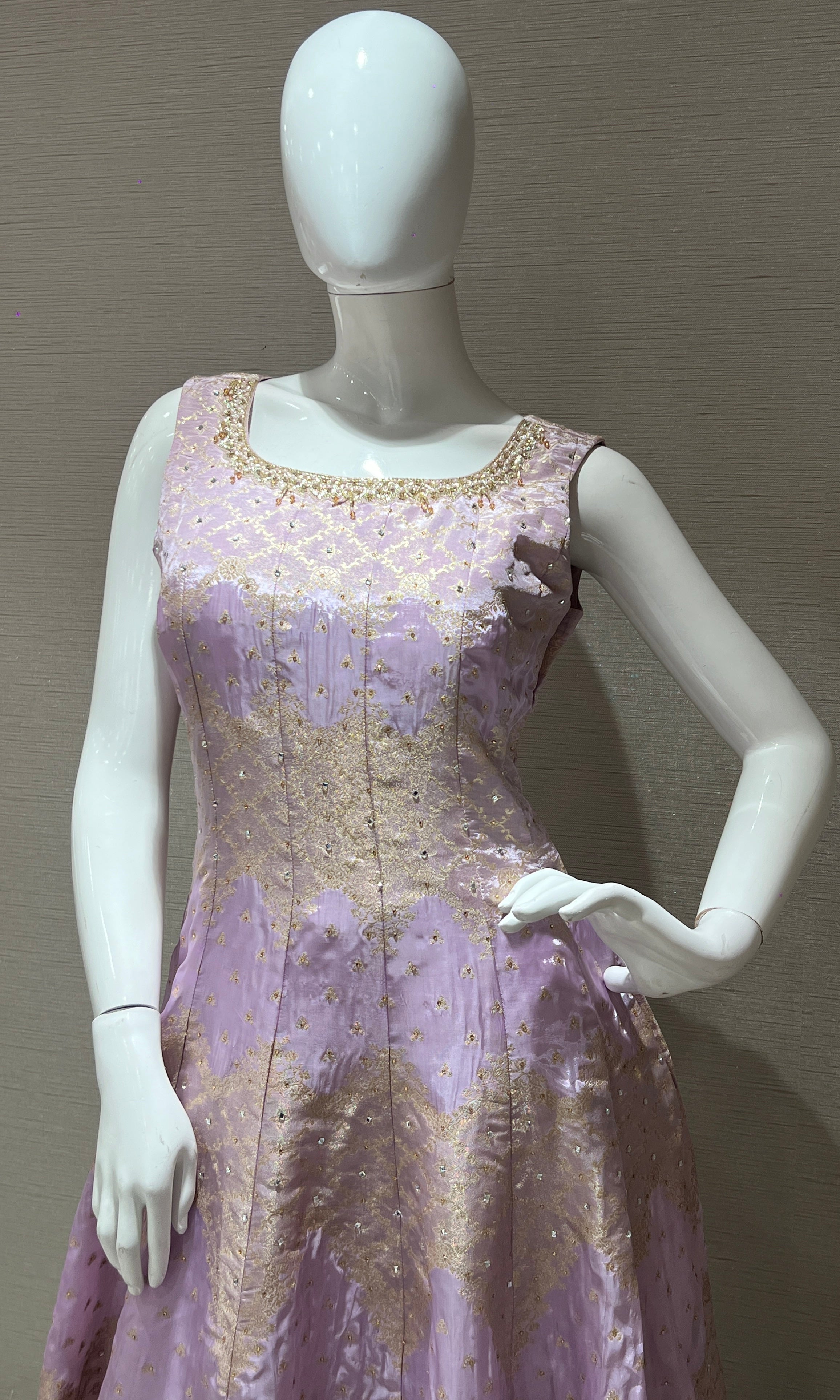 Lilac Anarkali kurta set palazzo pants