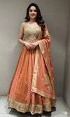RUST GOLDEN EMBROIDERED LEHENGA
