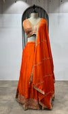 Orange Embroidered Lehenga with Dupatta