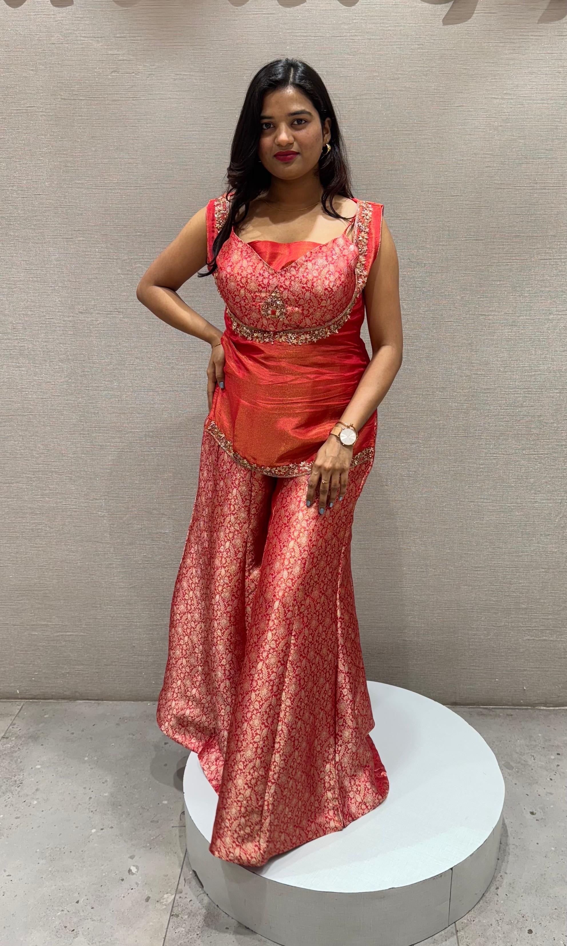 Red BANARASI PALAZZO SET