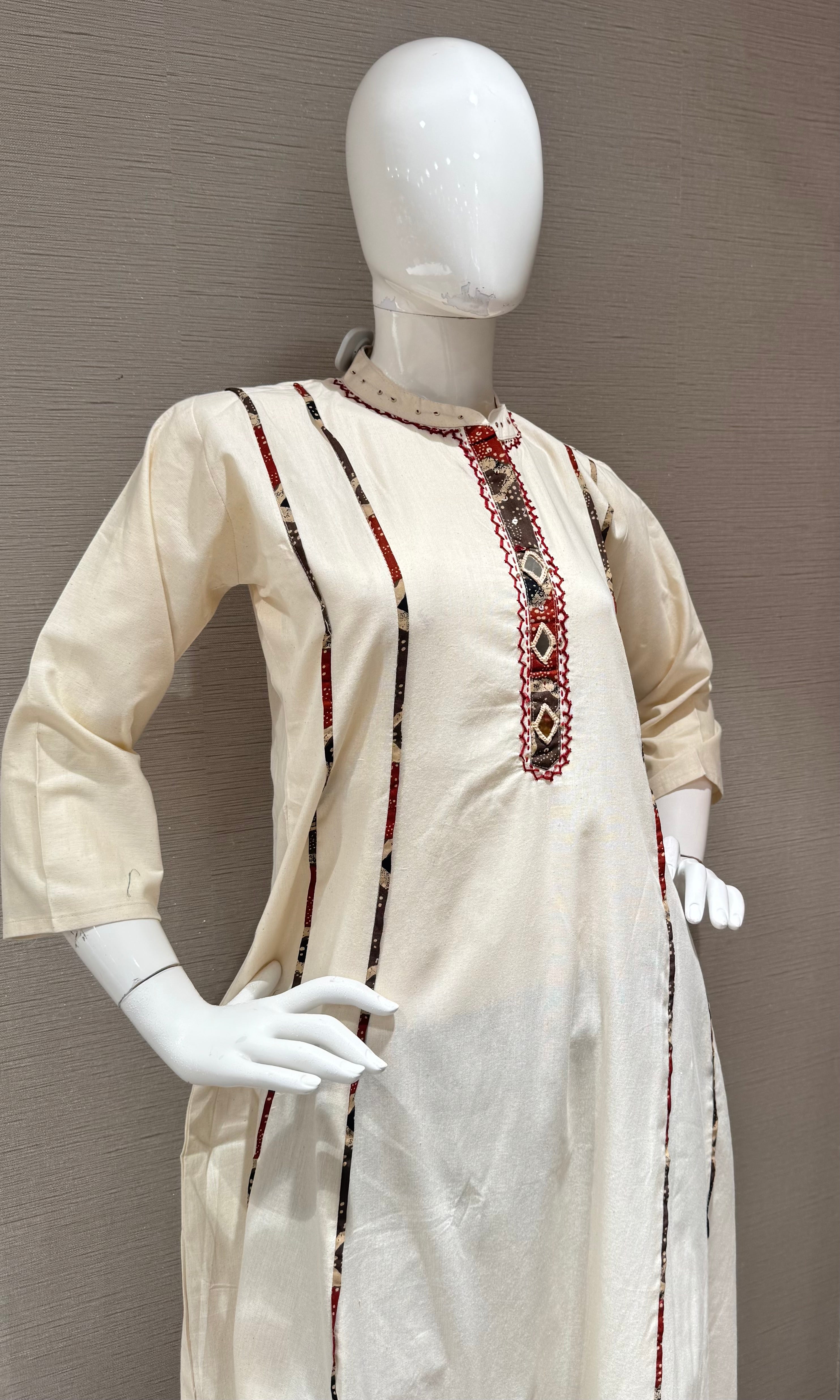 White Red and Black Embroidery A line set