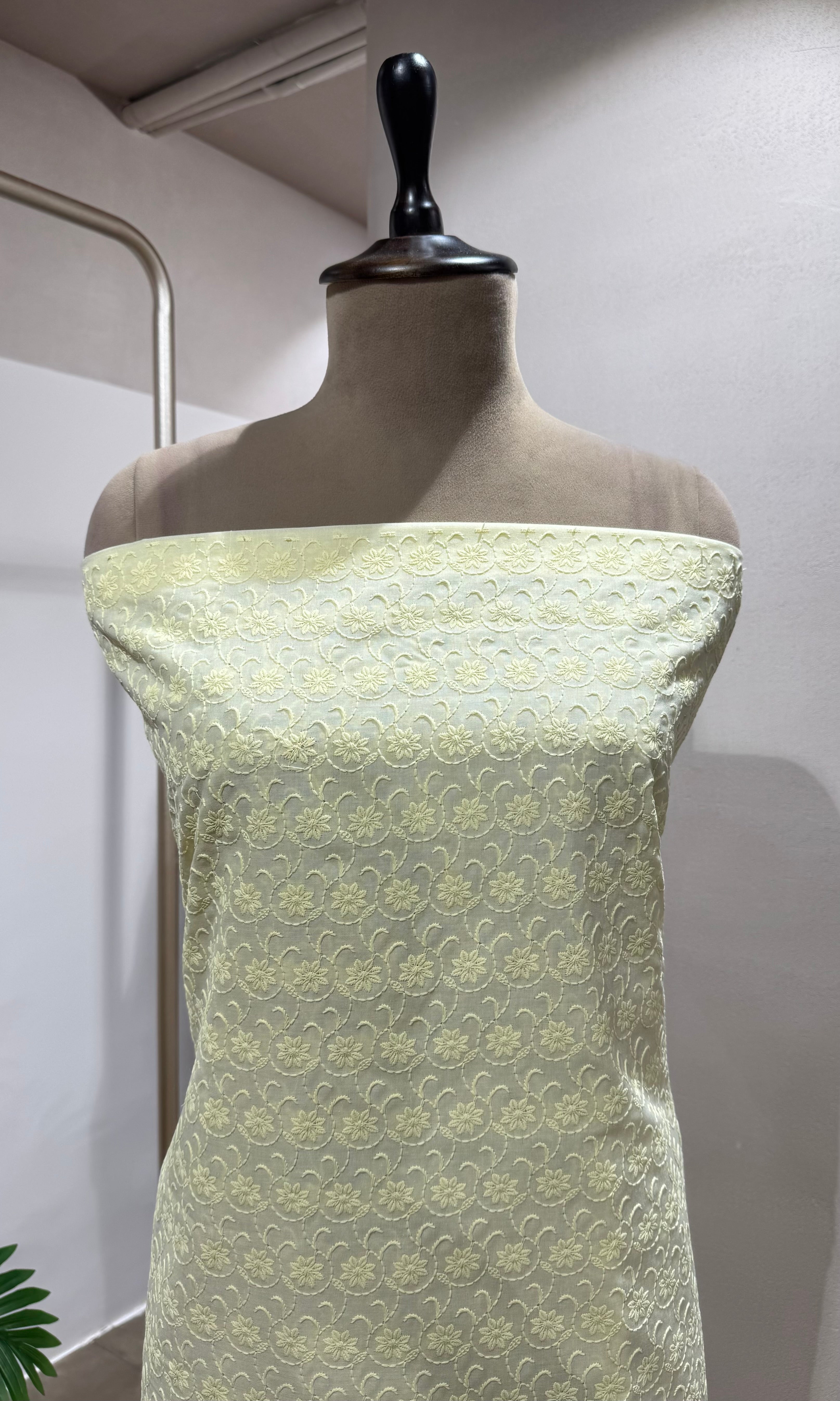 LIGHT YELLOW Georgette Dress Material