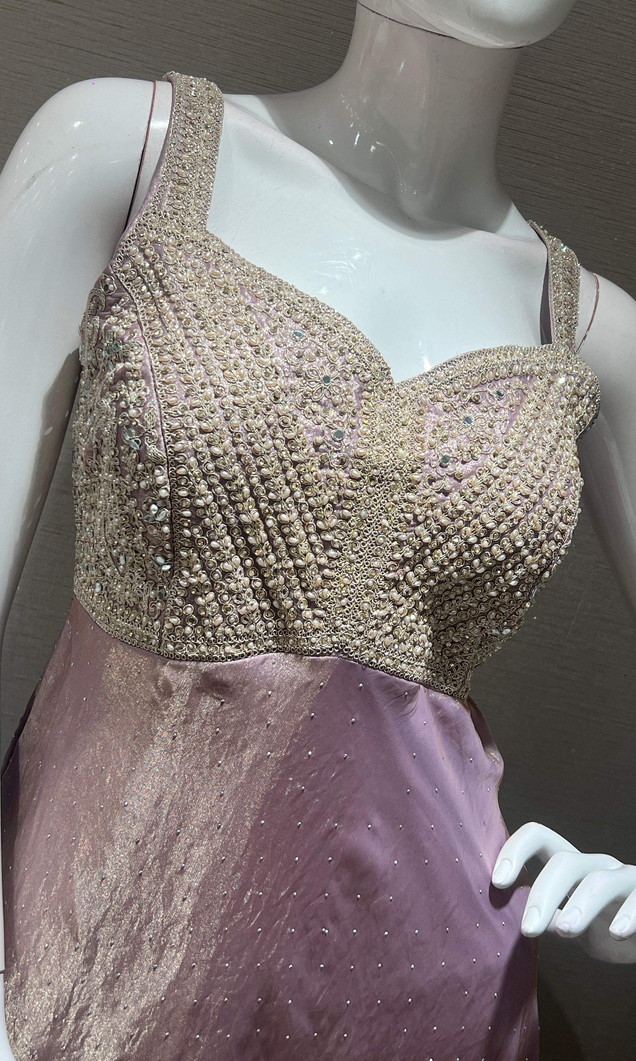 Lilac EMBROIDERED Anarkali WITH PALAZZO PANTS