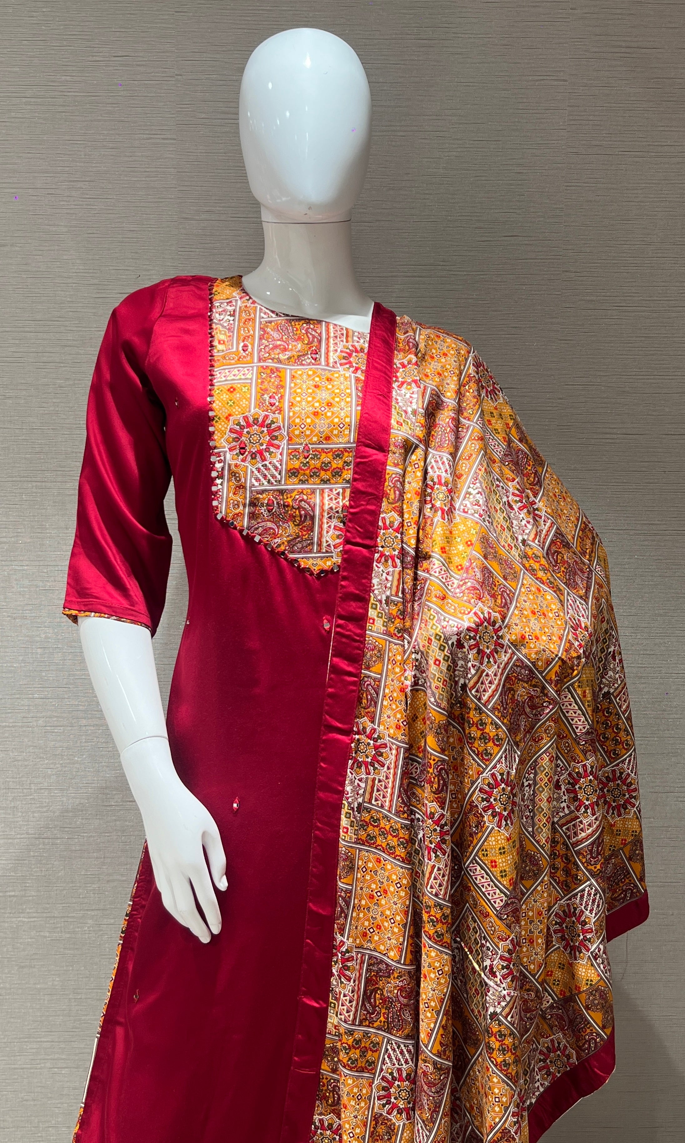 Red kurta set