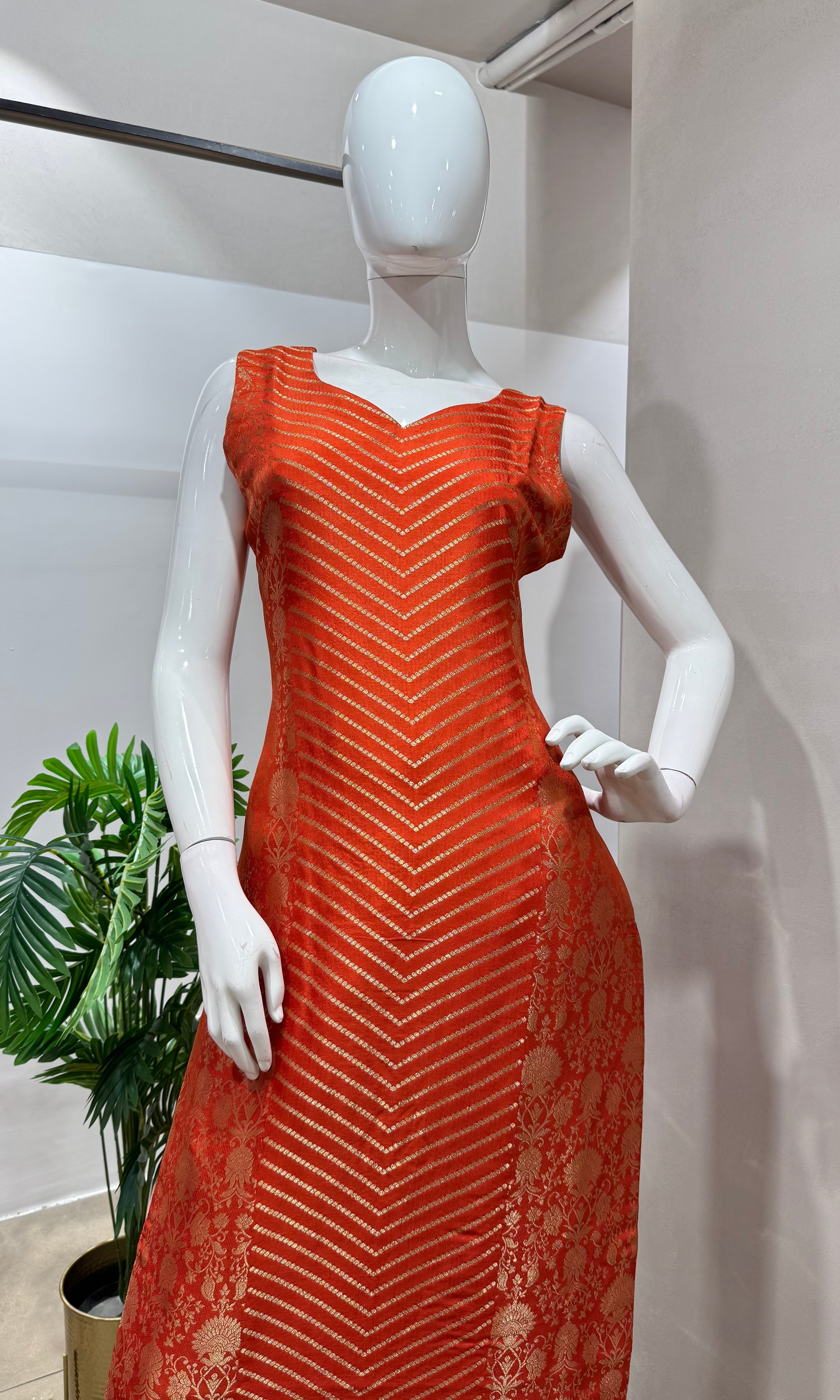 Orange EMBROIDERED KURTA SET
