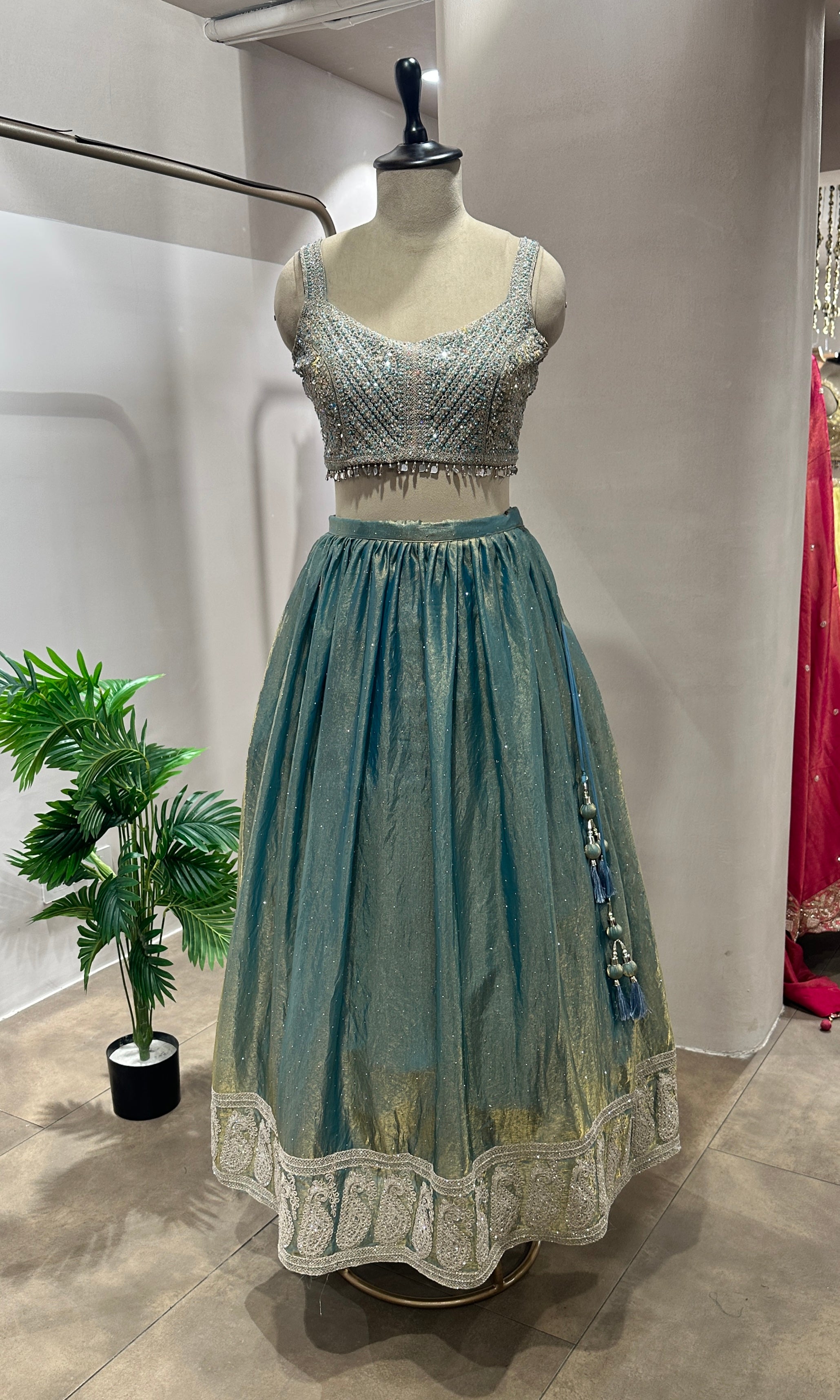 Rama blue EMBELLISHED lehenga