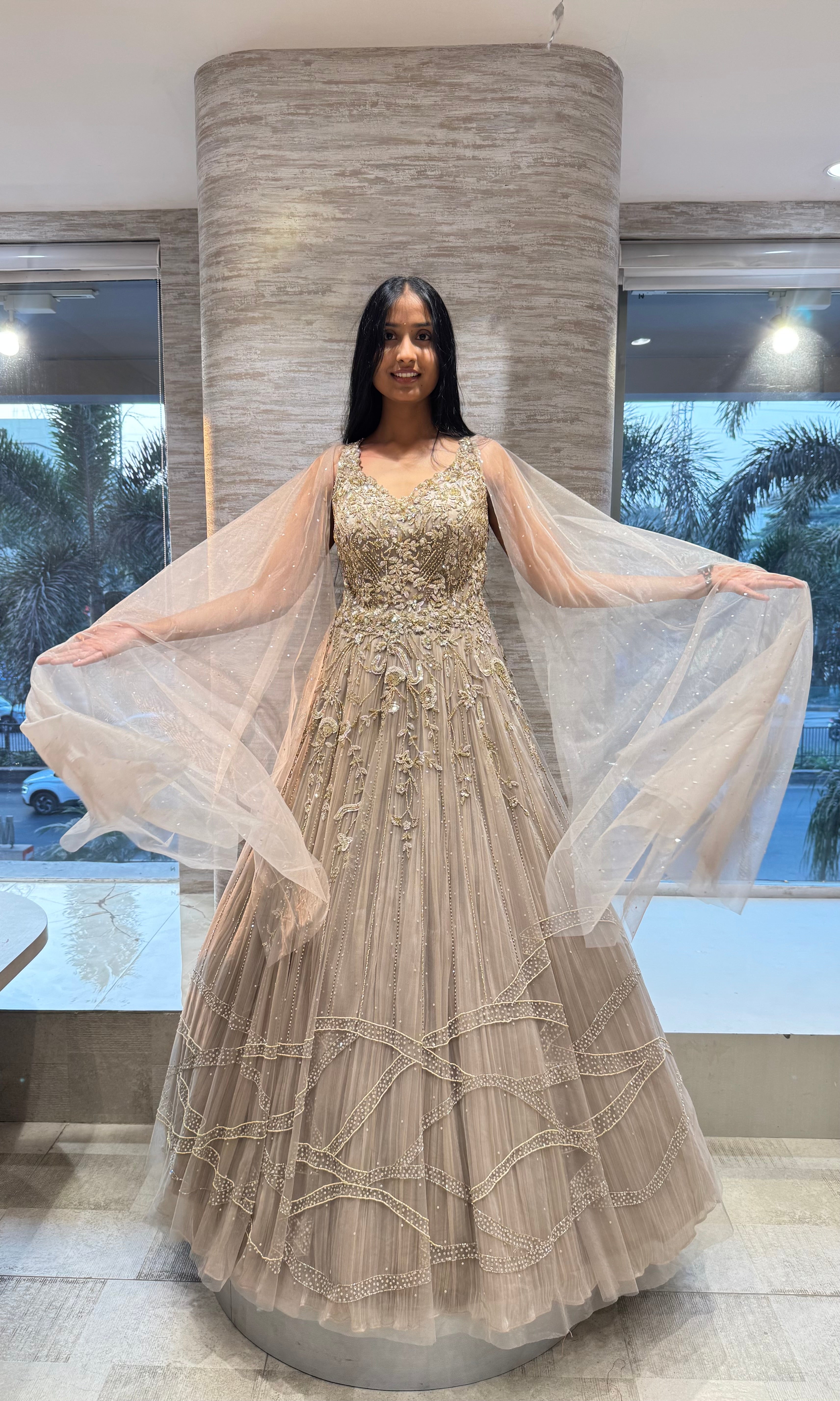 Moee GOLD EMBROIDERED GOWN