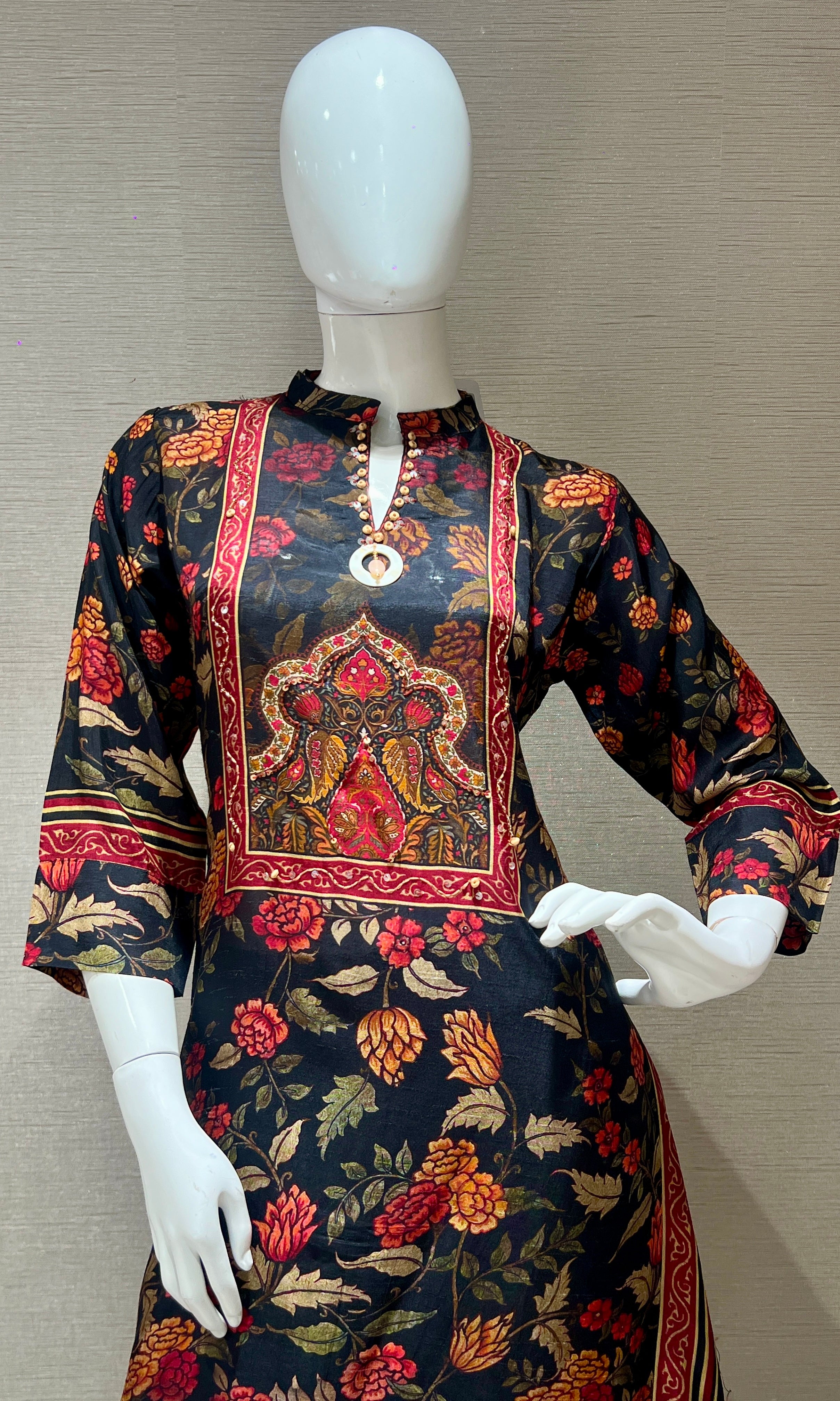 Black kurta set with palazzo pant