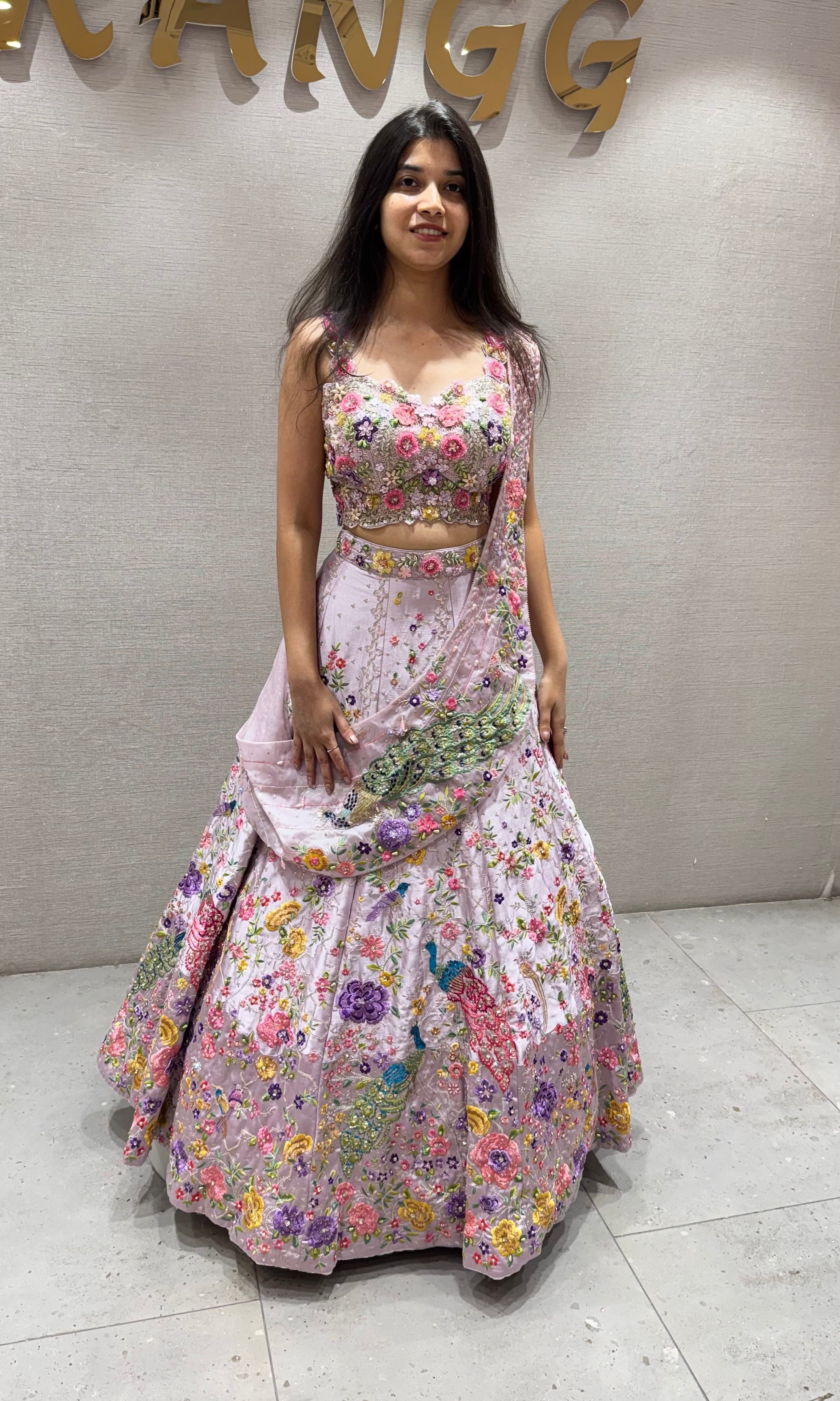 Lavender Floral MULTI COLOUR BRIDAL LEHENGA