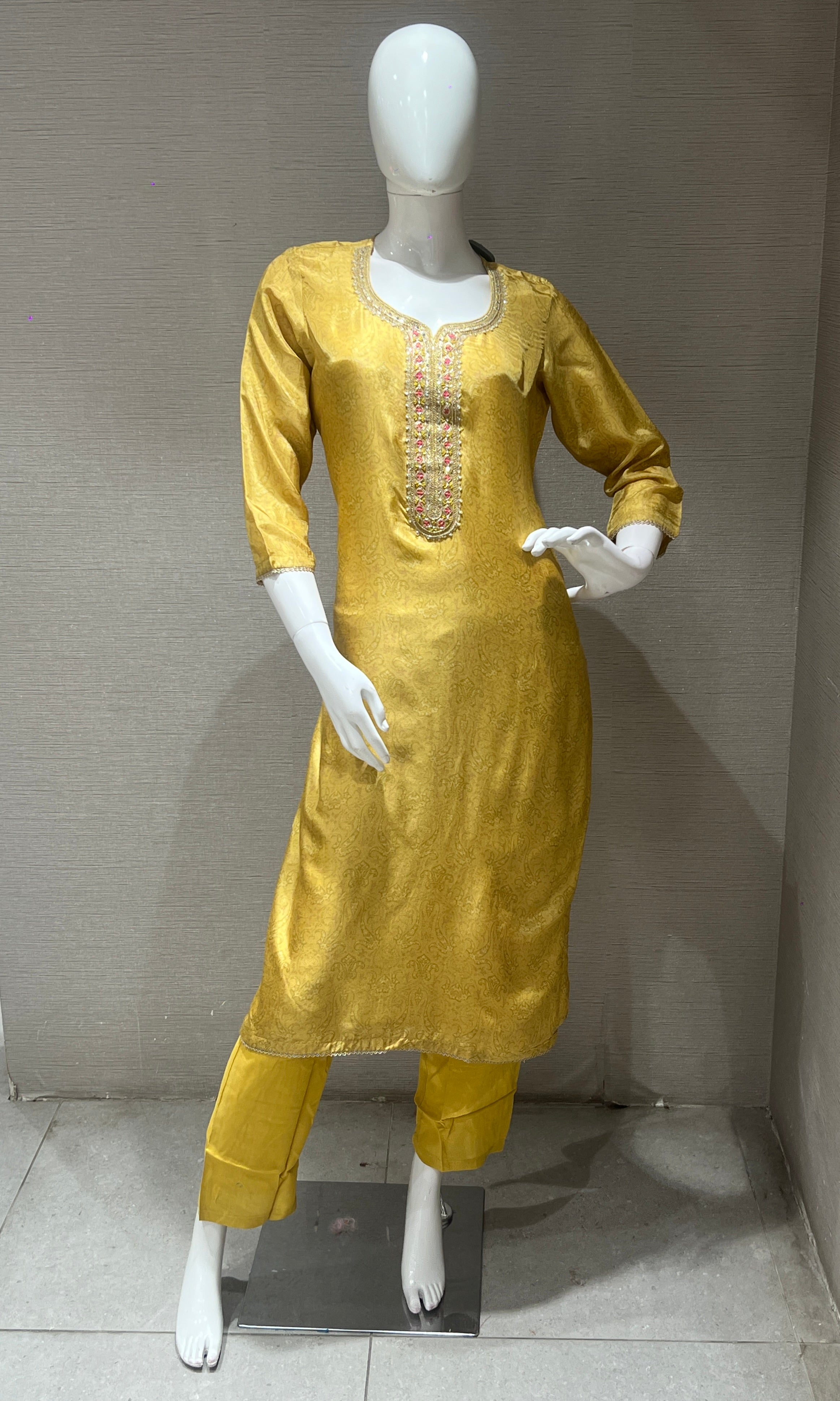 Light yellow kurta set
