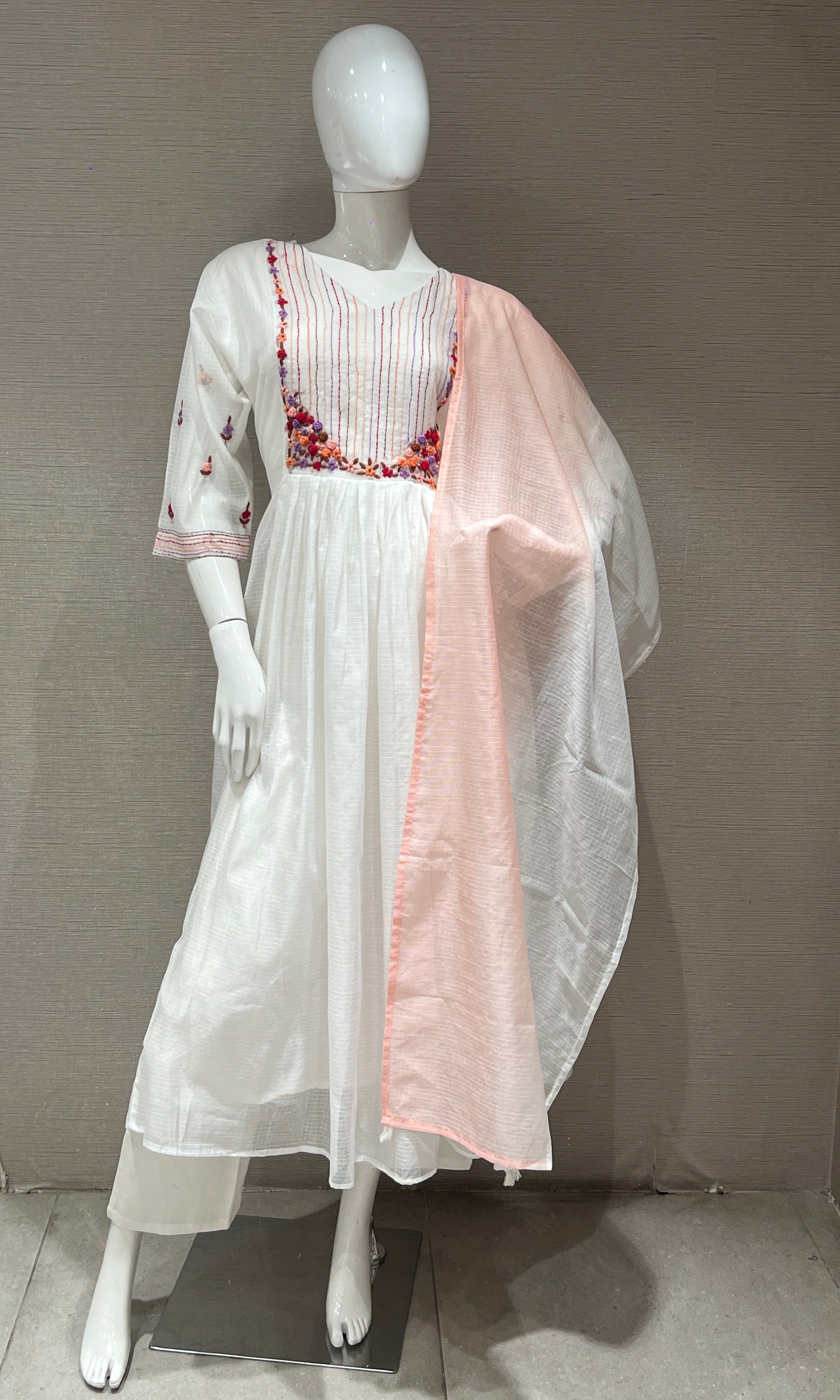 White Anarkali