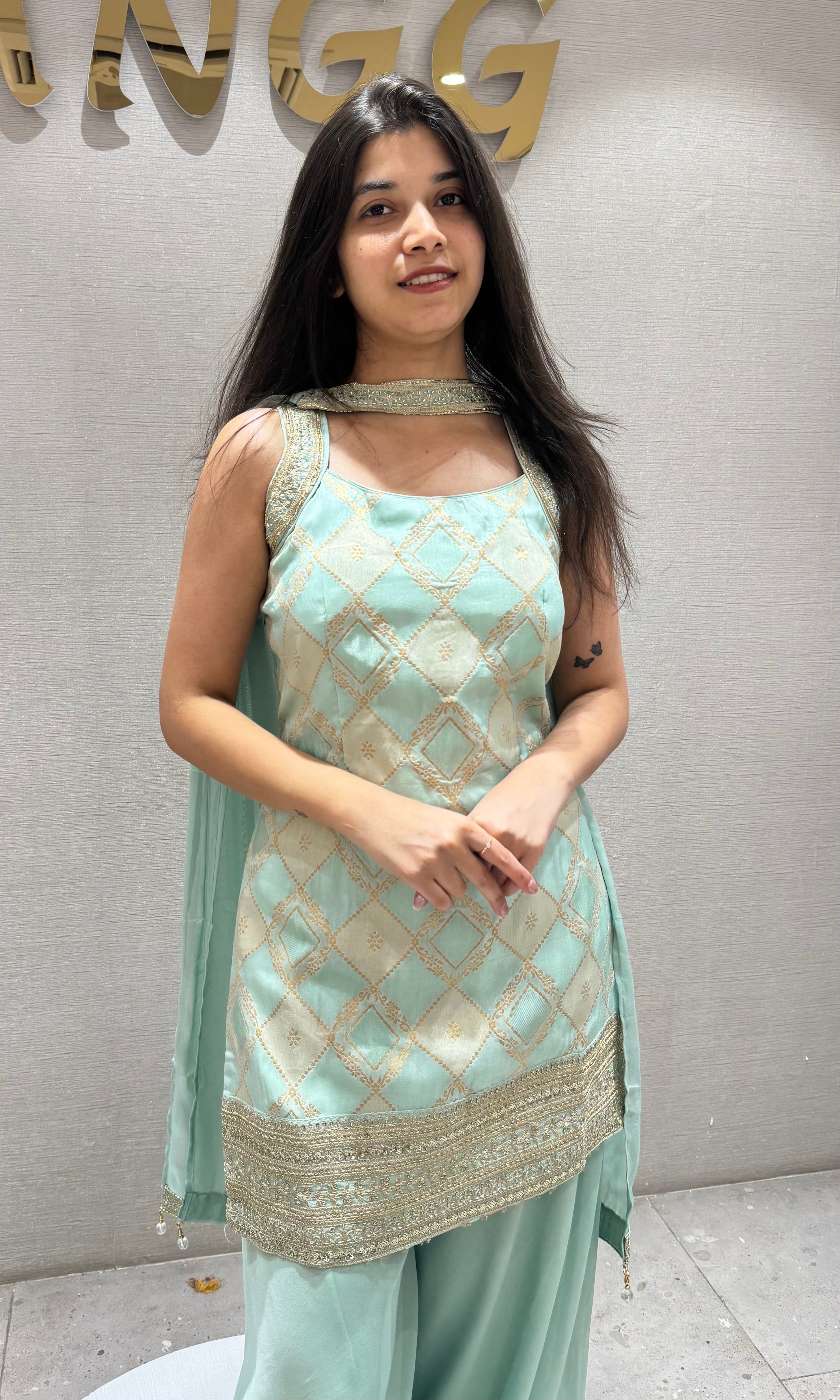 SEA Green Georgette Sharara Suit
