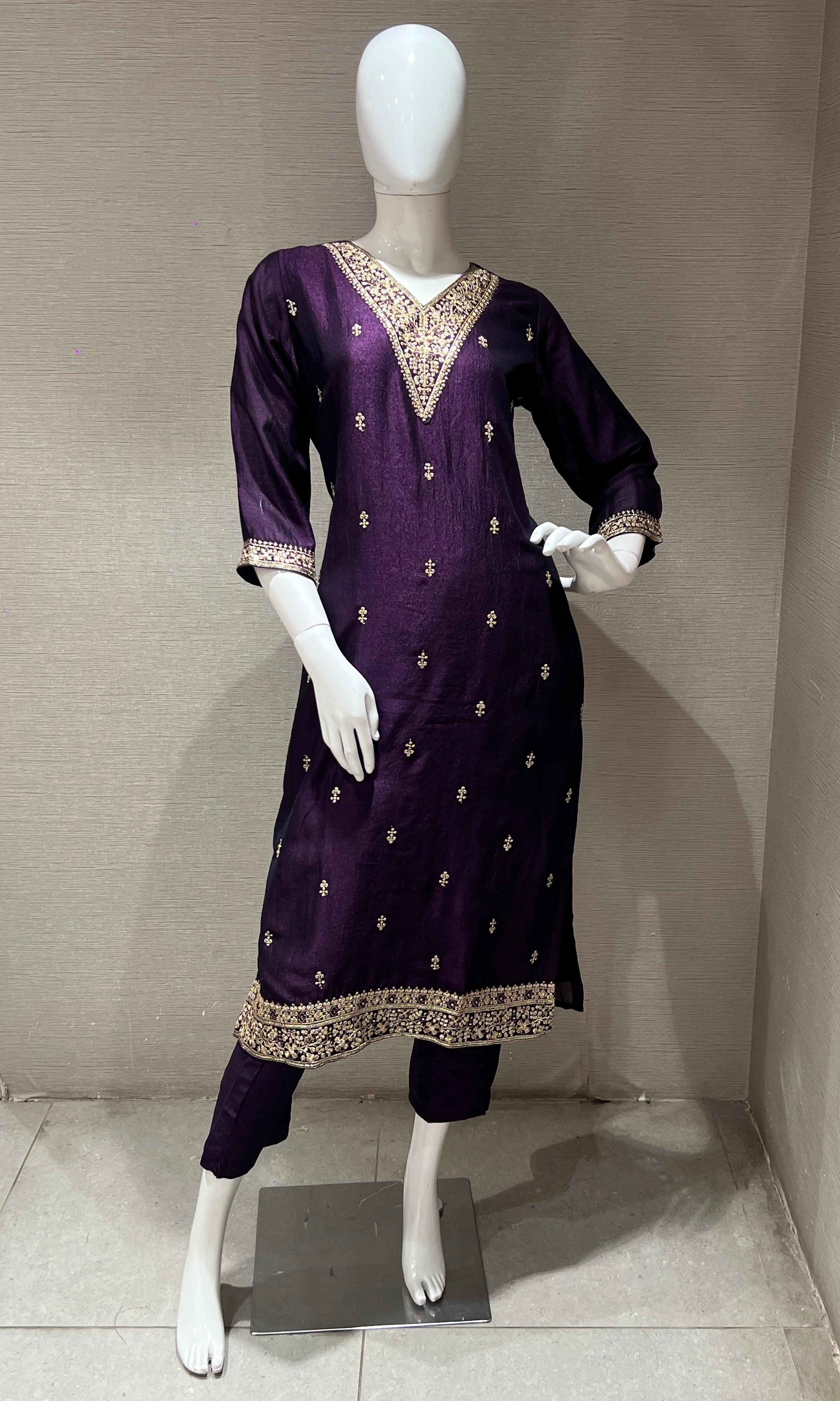 Purple kurta set