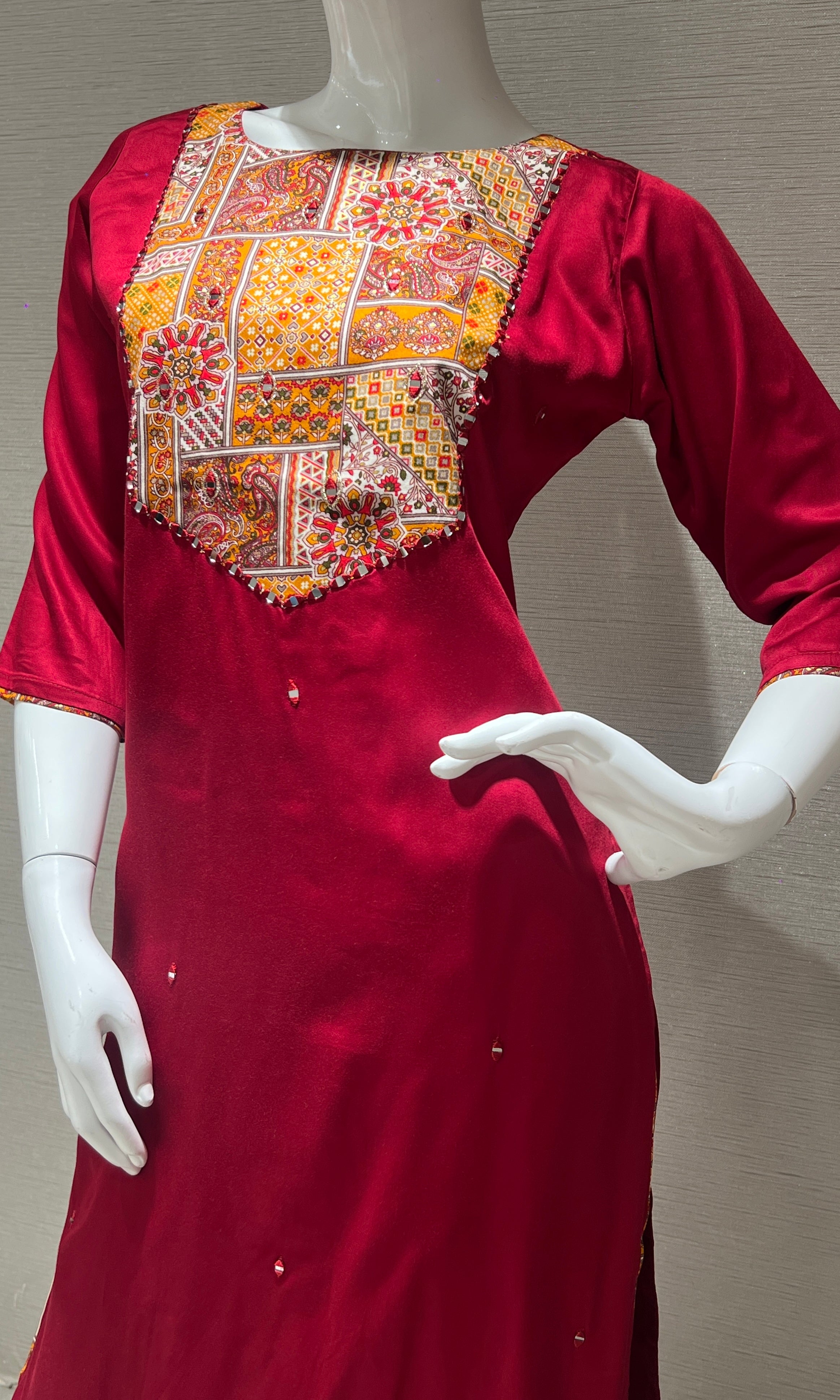 Red kurta set