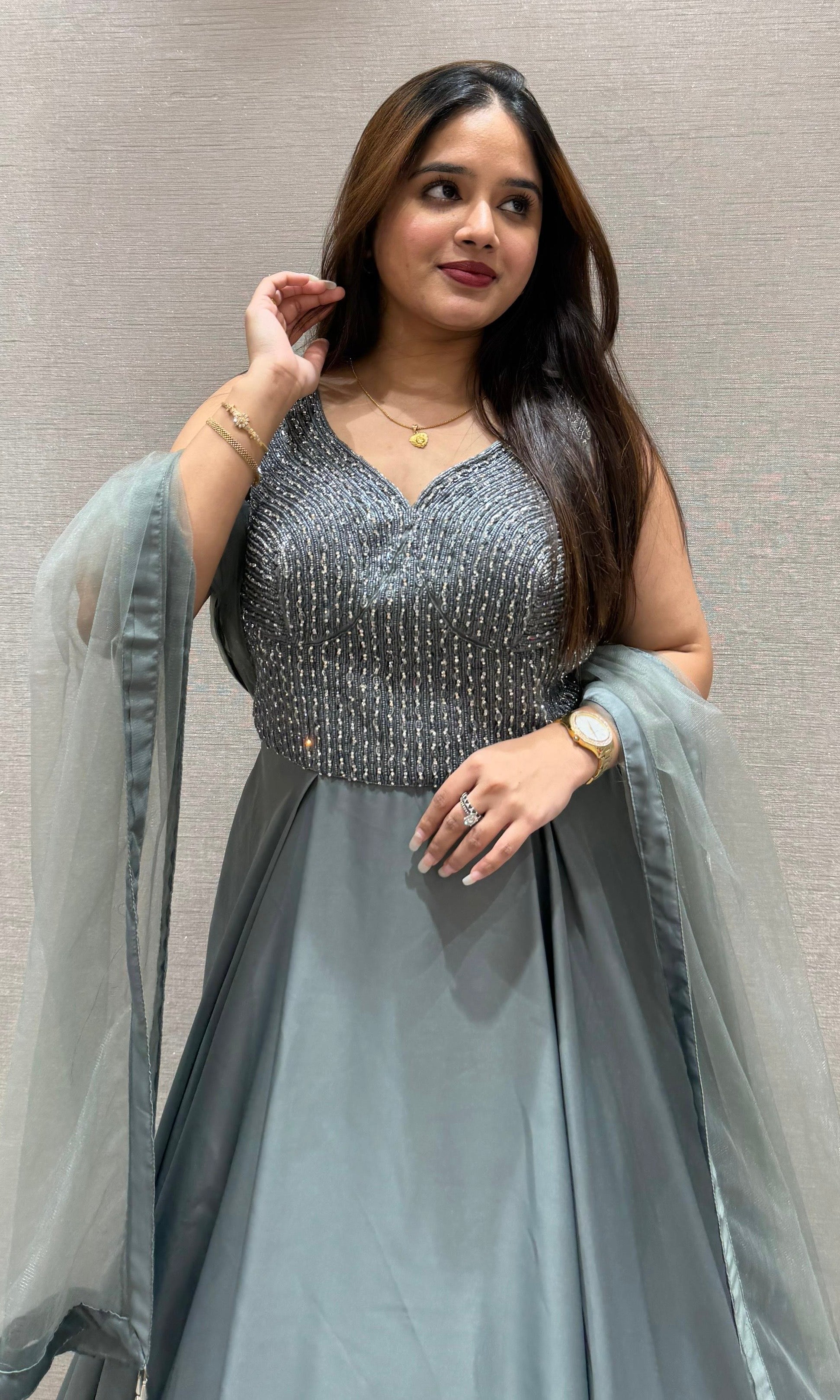 Grey long dress