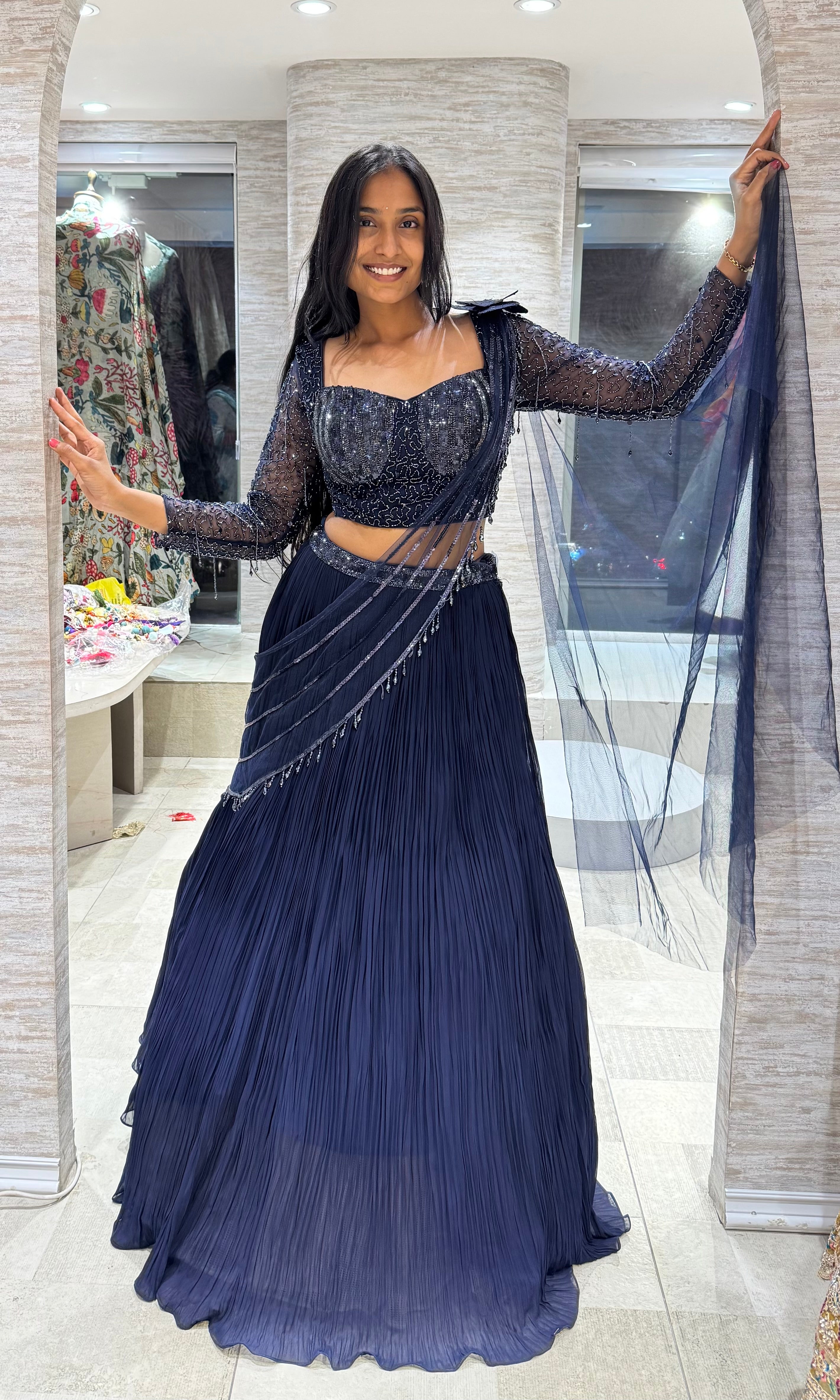 BLUE ELEGANT LEHENGA