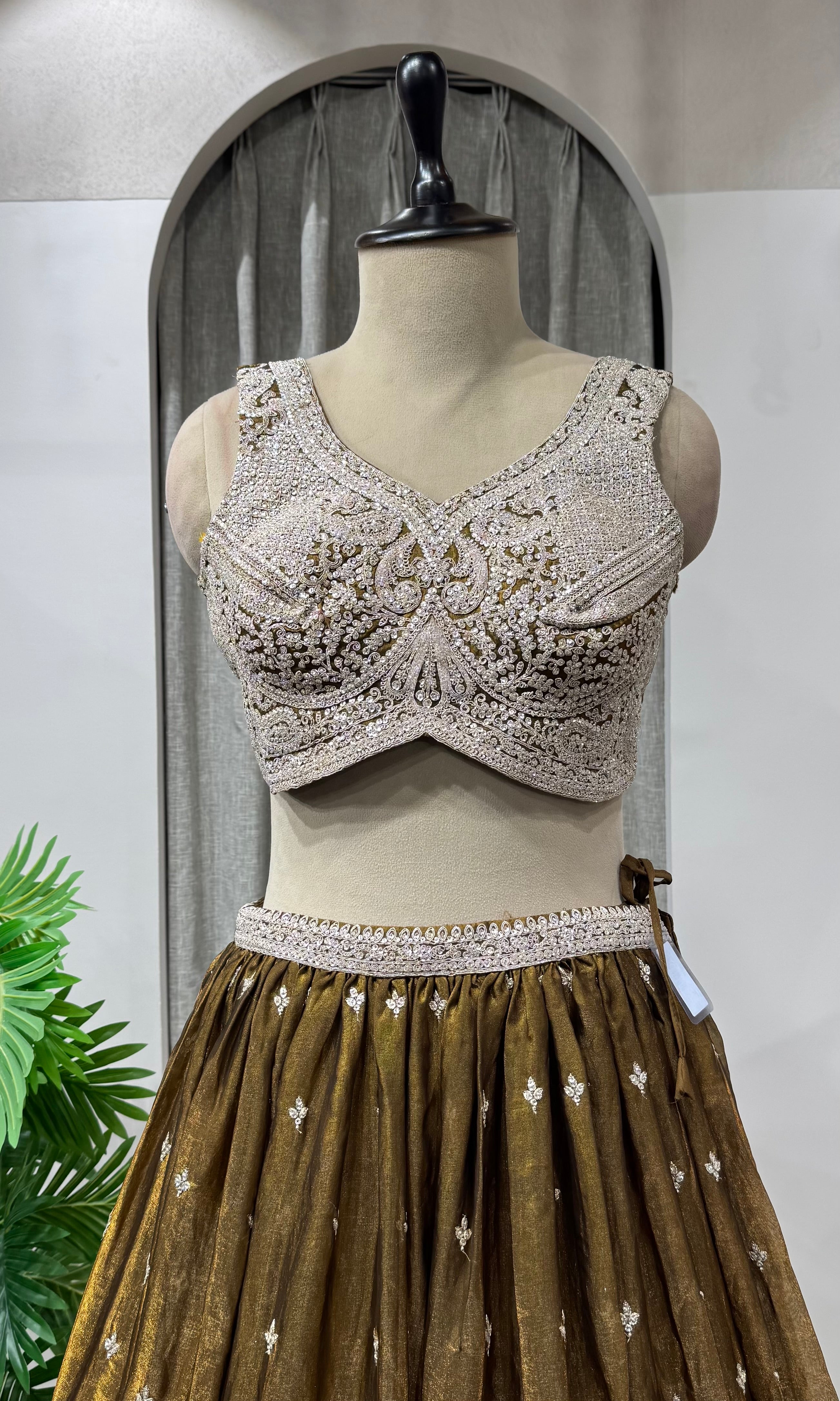 Honey Cosmo Cutdana Embroidered Lehenga Set