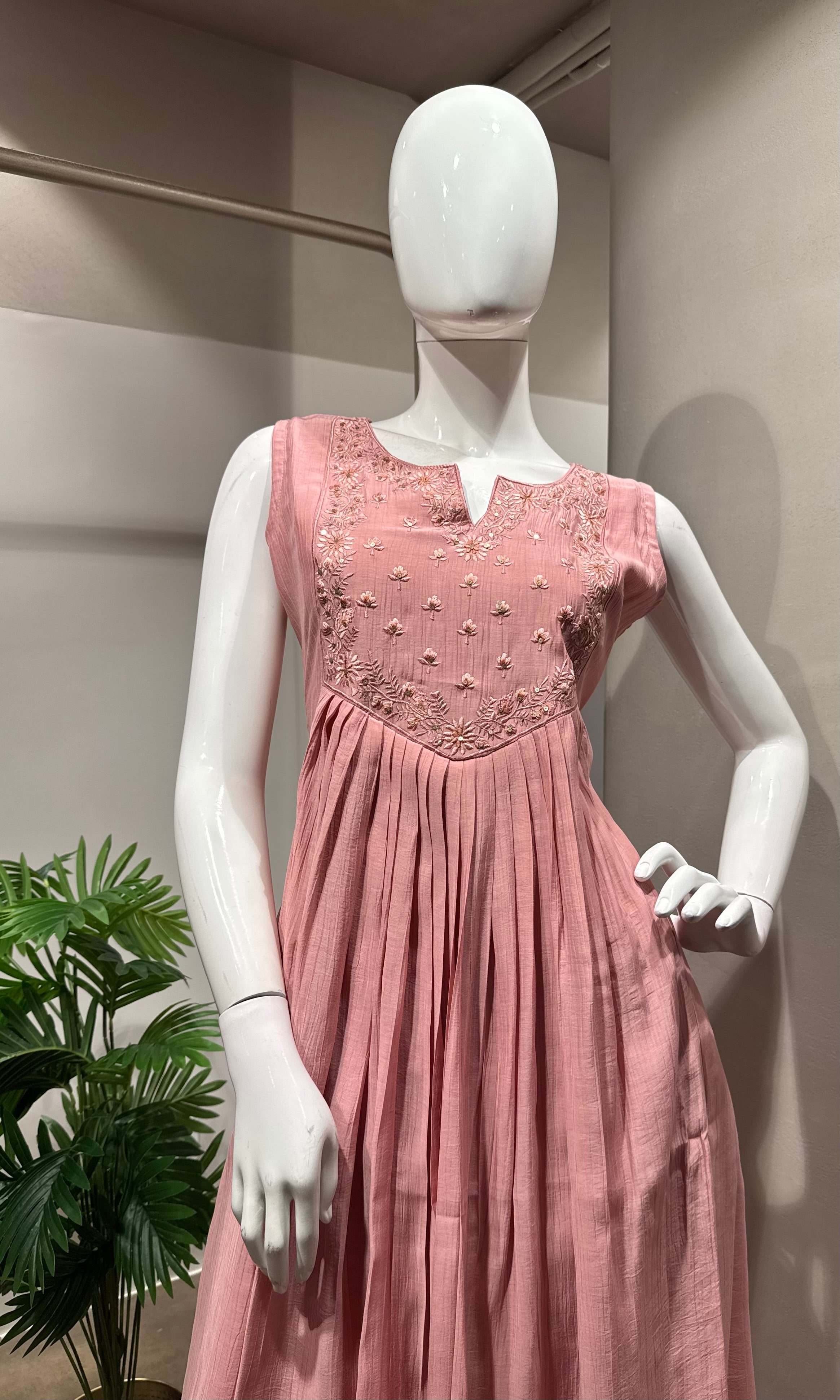 Blush Pink embroidered Anarkali kurta Set