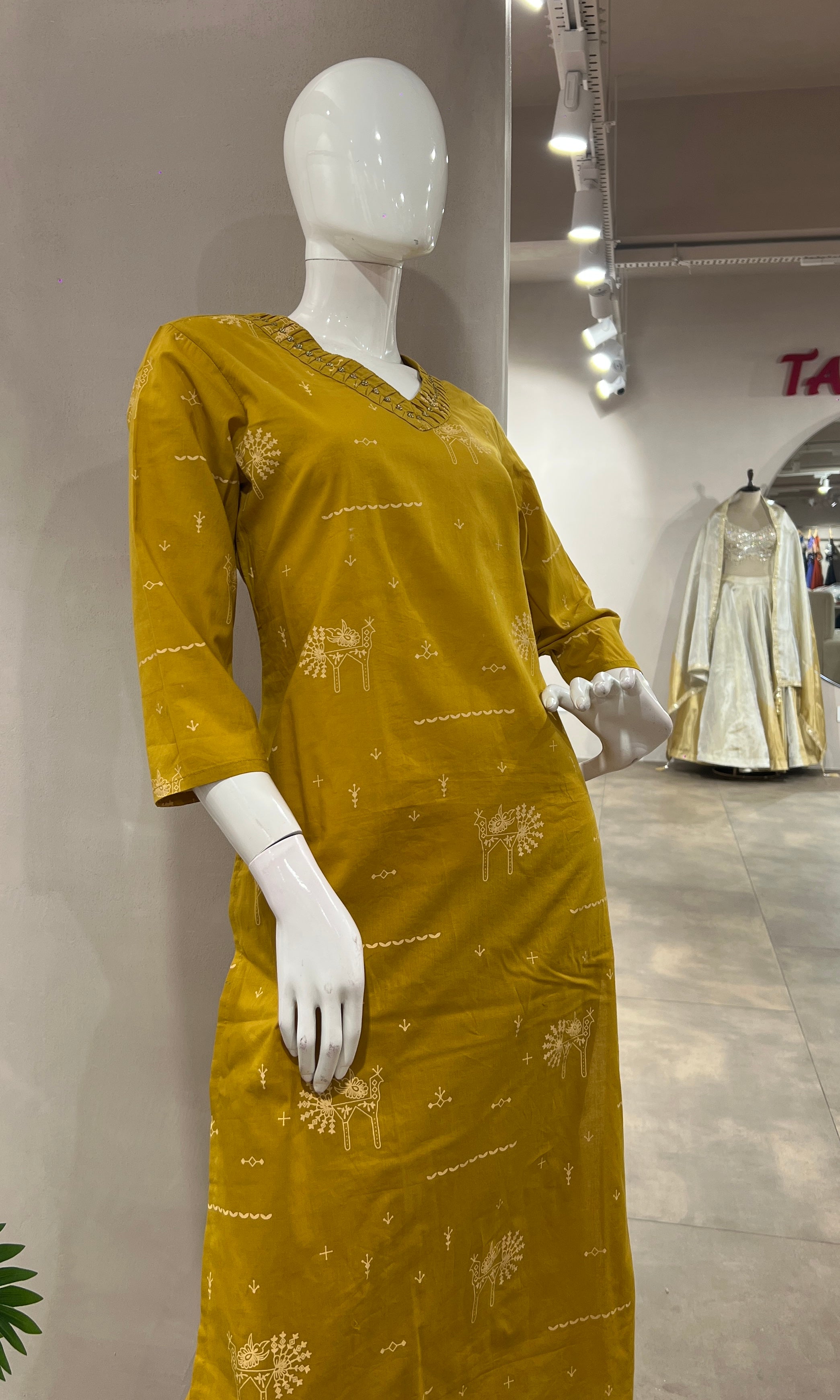 YELLOW ETHNIC KURTA SET