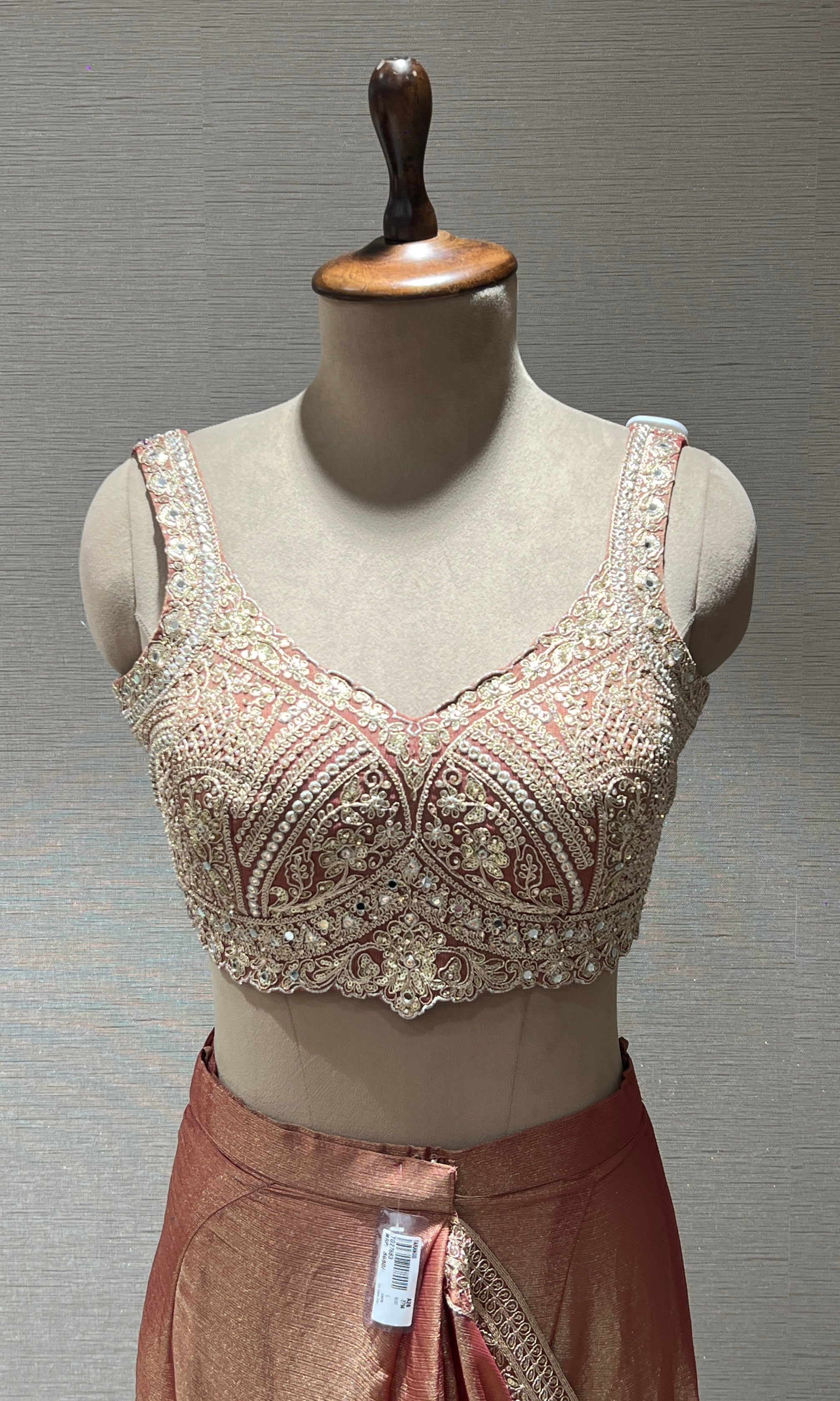 Rust one minute drape saree
