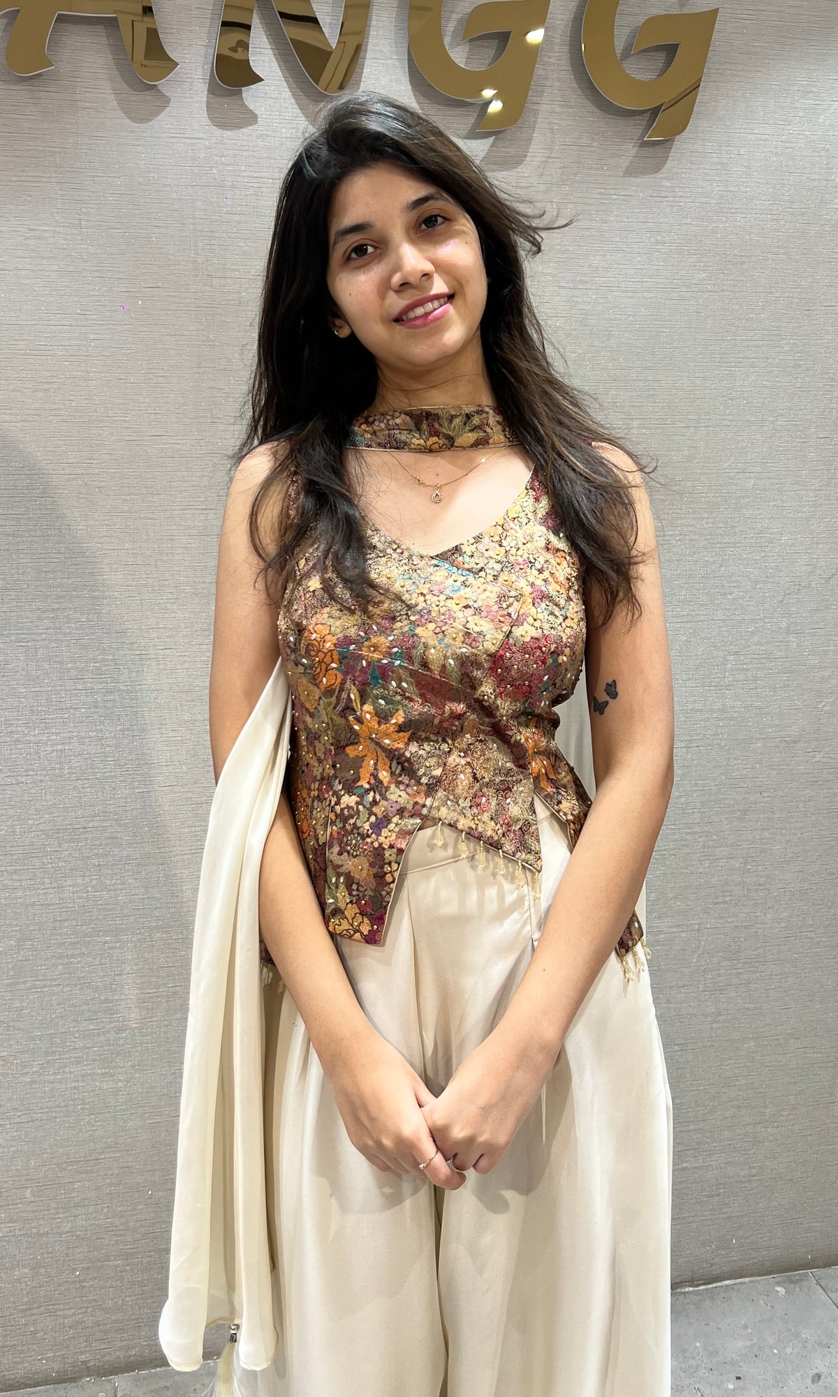 Multi Corset Palazzo Set with Detached Dupatta