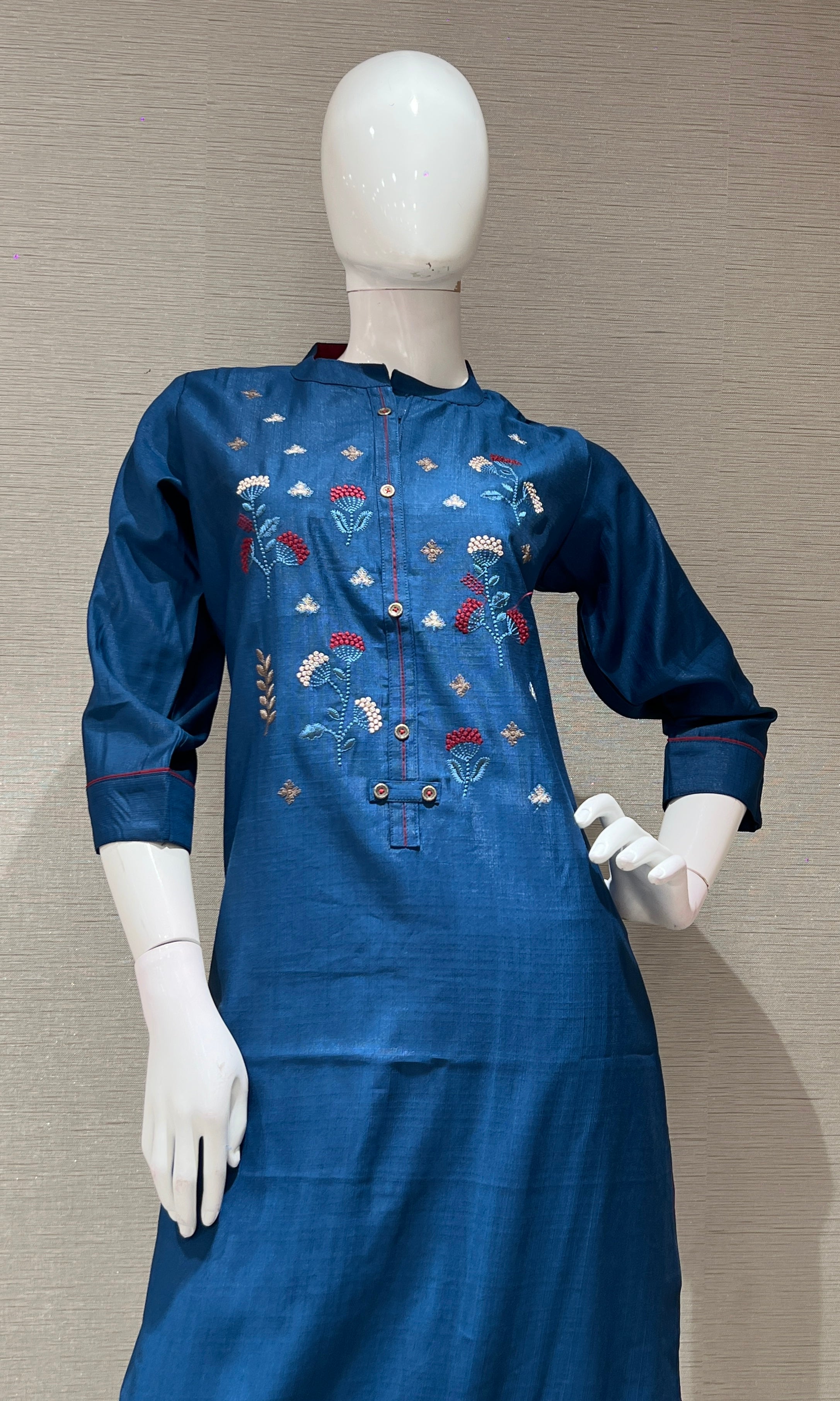 Blue KURTI WITH BOTTOM