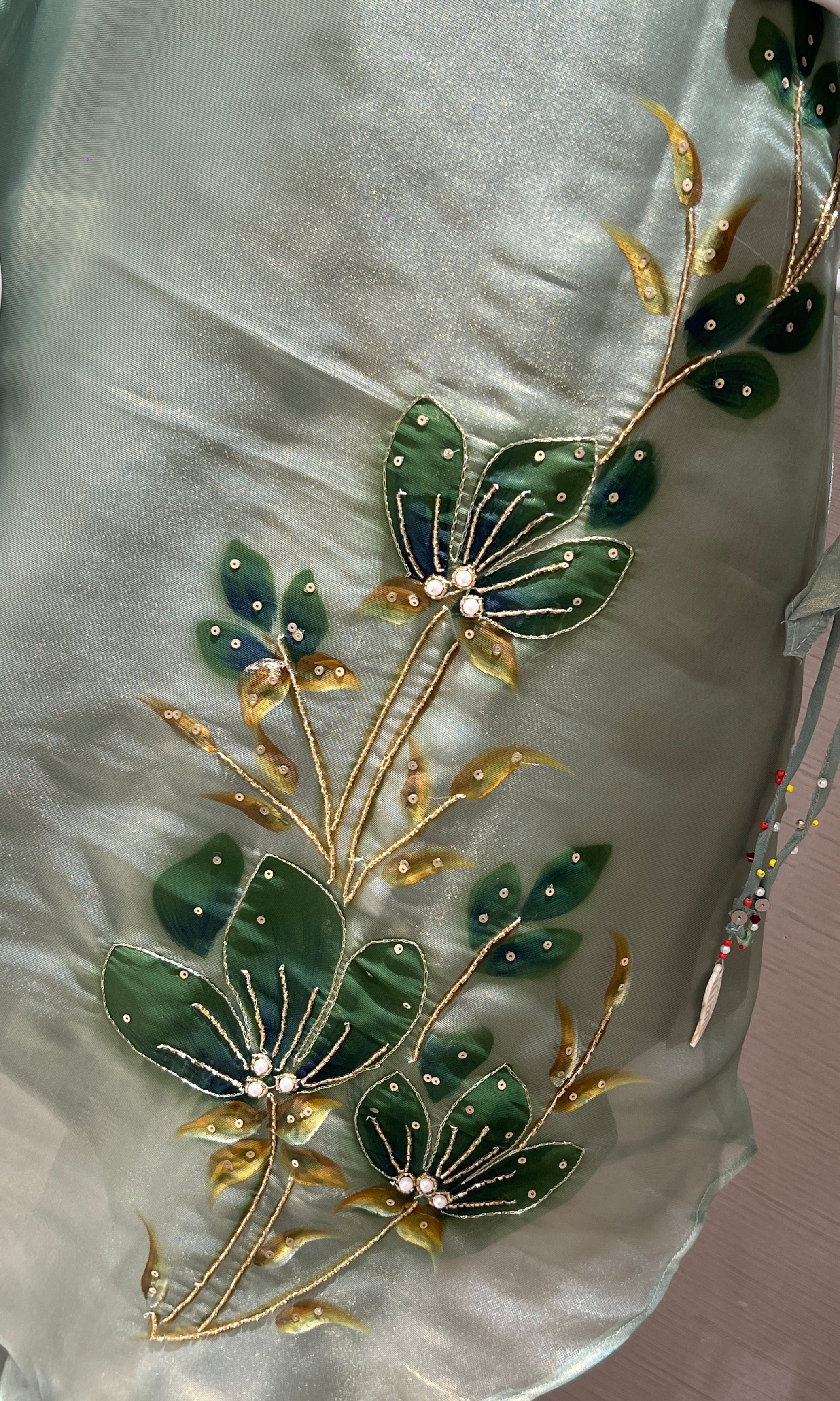 Sea Green Floral Cord Set